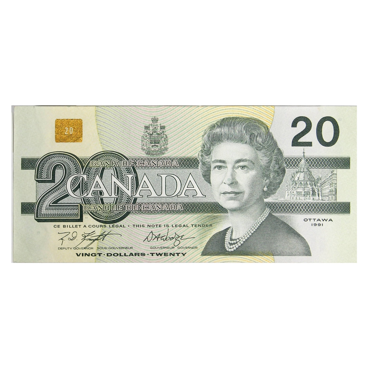 BC-58d 1991 Canada $20 Knight-Dodge, EWO, AU