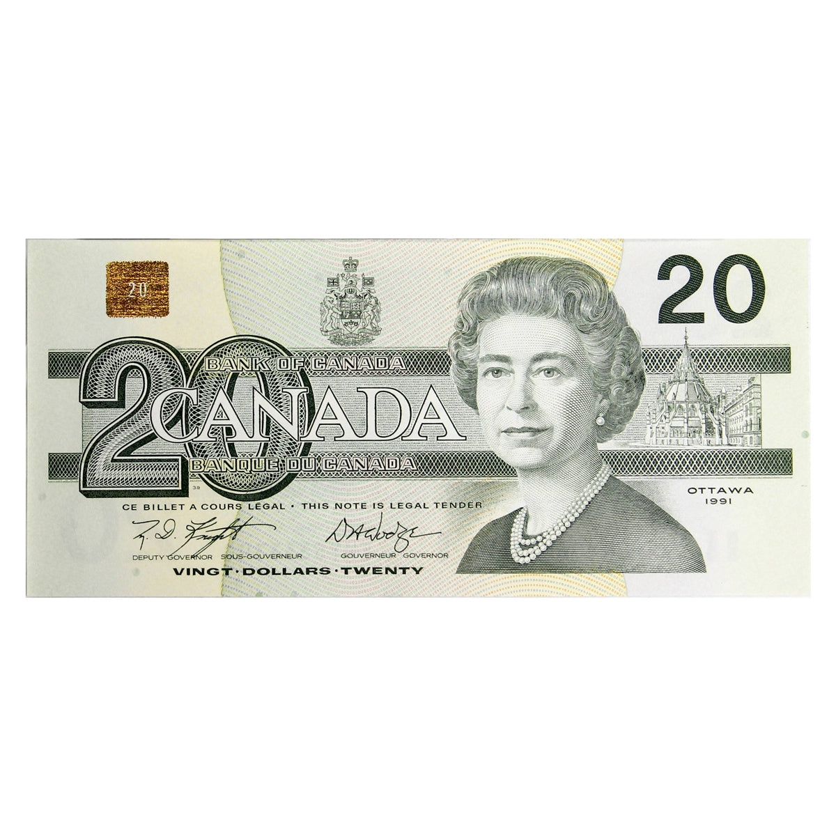BC-58d 1991 Canada $20 Knight-Dodge, EWY, Uncirculated (MS60)