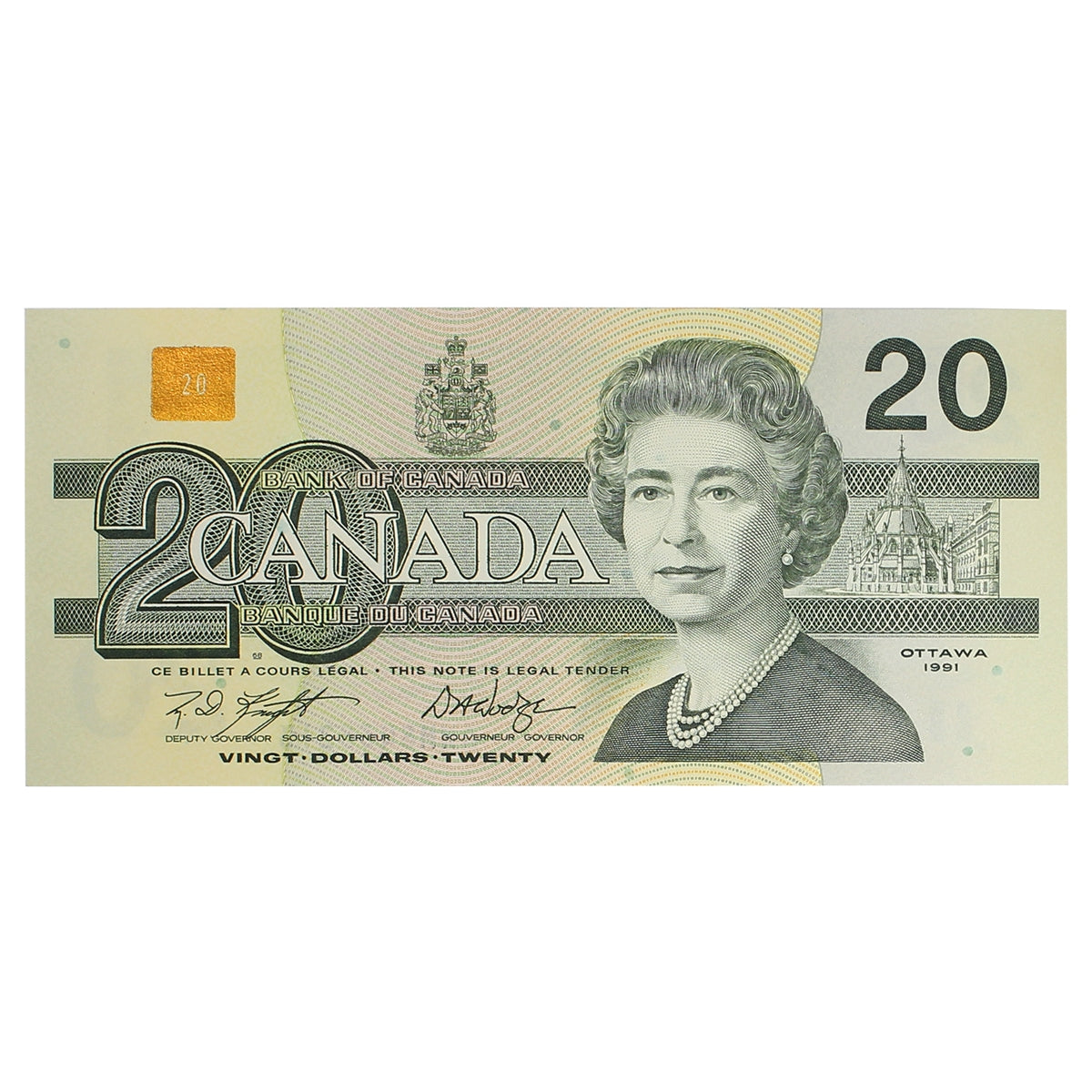 BC-58d-i 1991 Canada $20 Knight-Dodge, AWM, CUNC