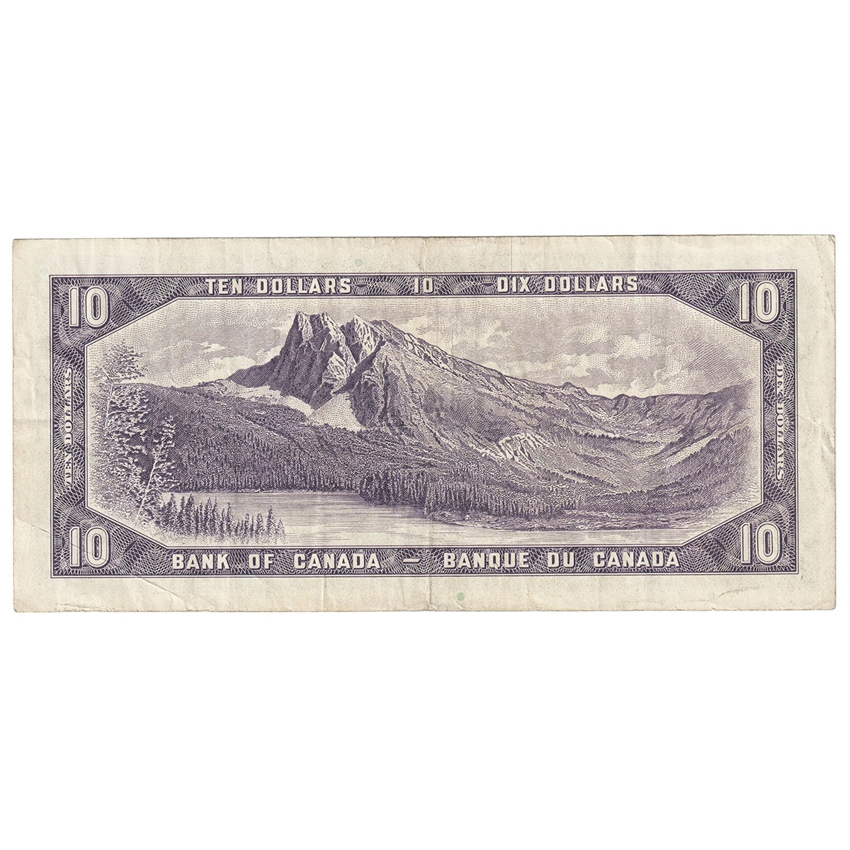 BC-40b 1954 Canada $10 Beattie-Rasminsky, D/V, F-VF (F15)