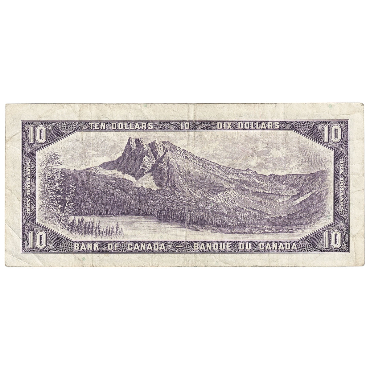 BC-40b 1954 Canada $10 Beattie-Rasminsky, P/V, Fine (F12)