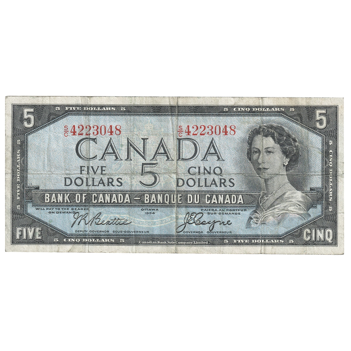 BC-39a-i 1954 Canada $5 Beattie-Coyne, S/C, F-VF