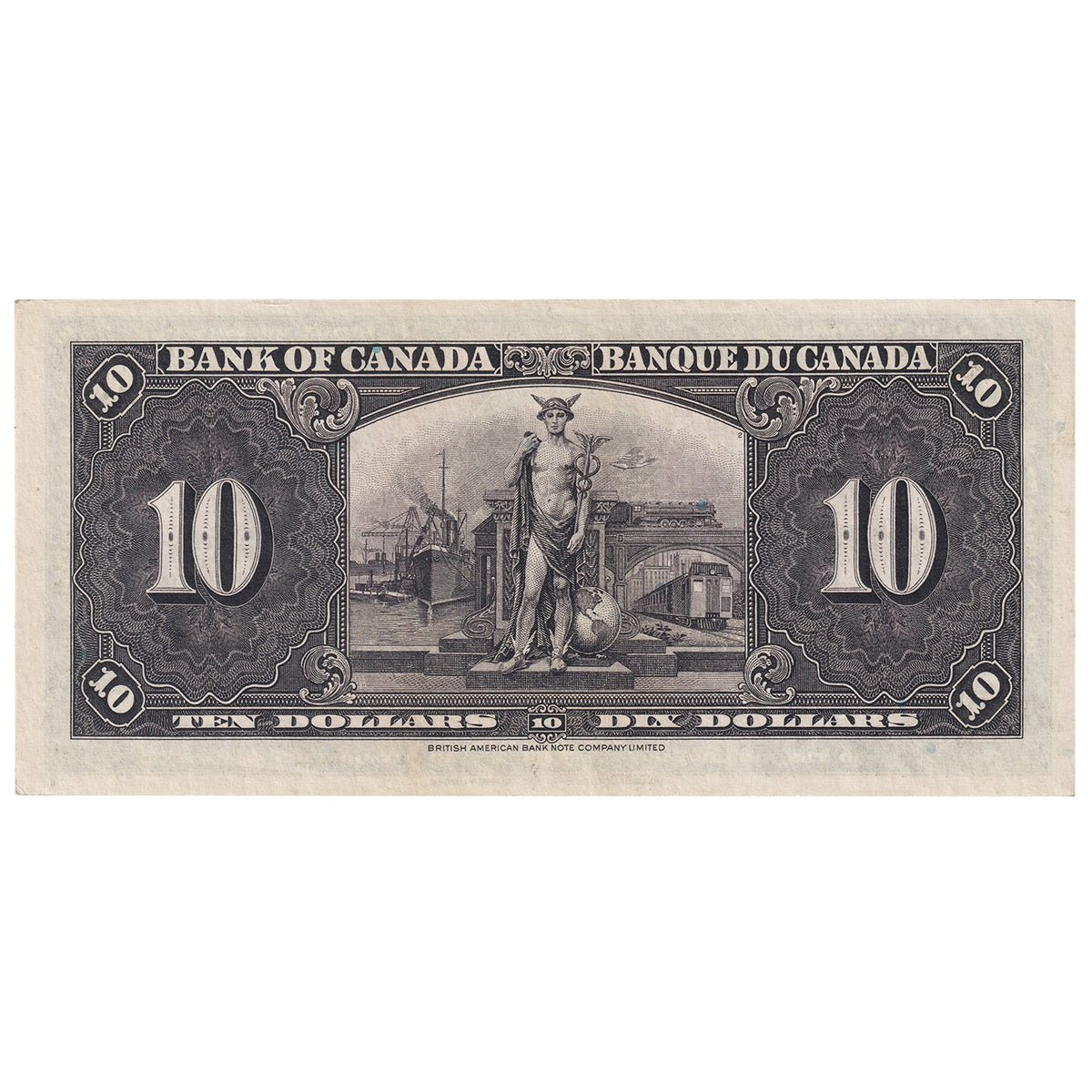 BC-24b 1937 Canada $10 Gordon-Towers, B/D, Almost Uncirculated (AU50)