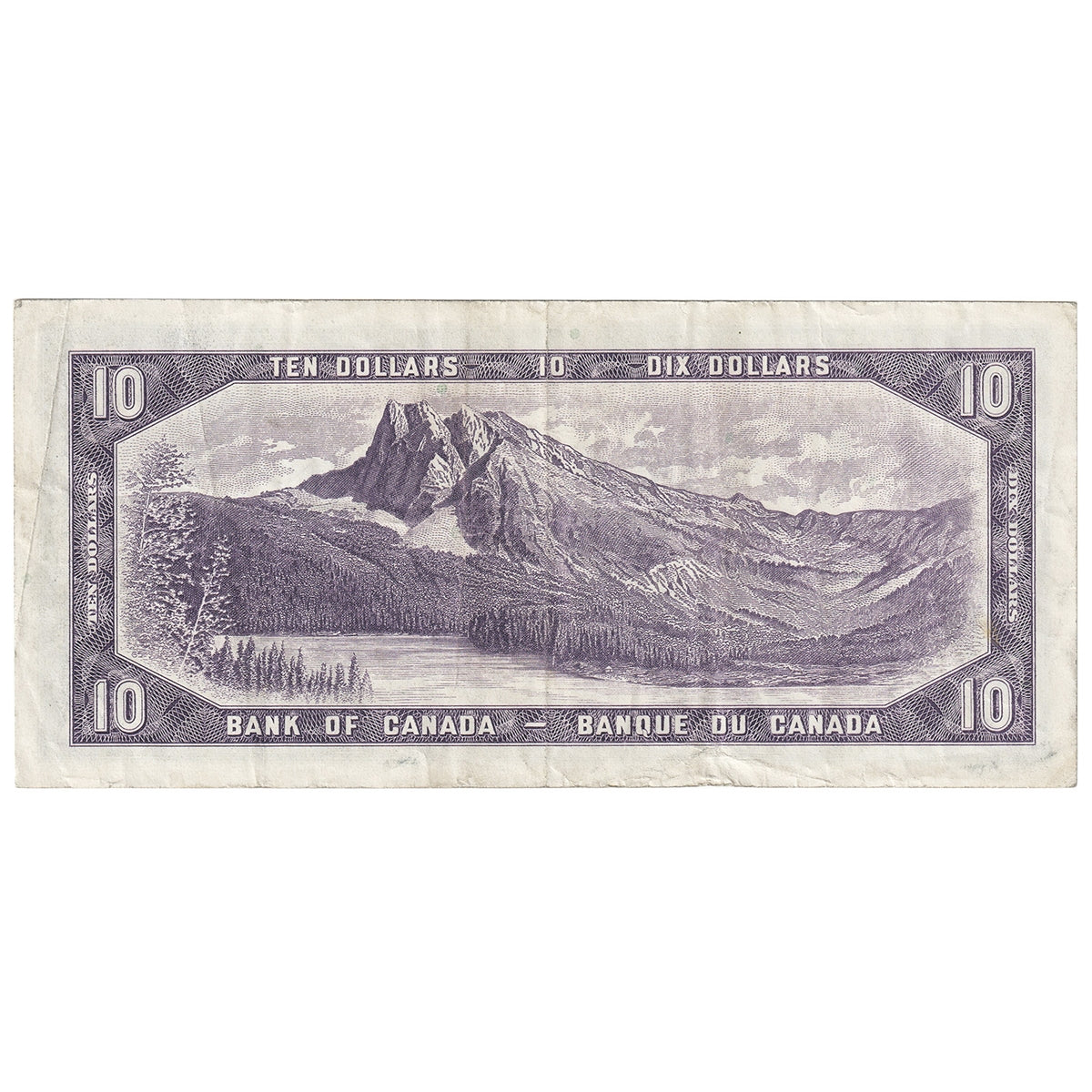 BC-40bA 1954 Canada $10 Beattie-Rasminsky, *A/D, Very Fine (VF20)