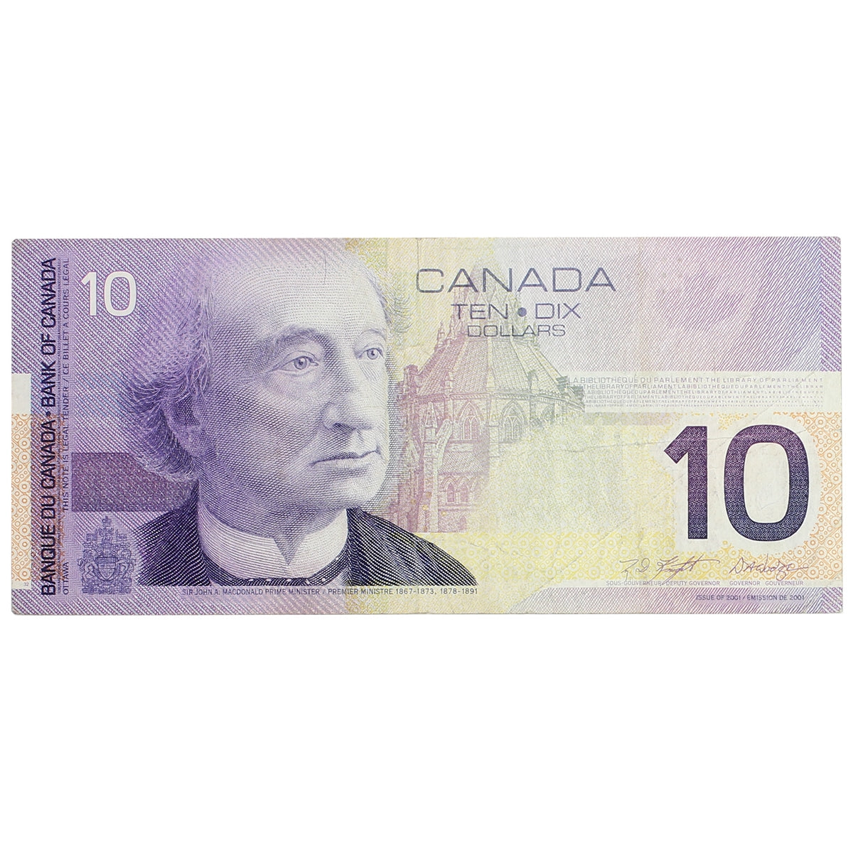 BC-63b 2001 Canada $10 Knight-Dodge, FDZ, CIRC