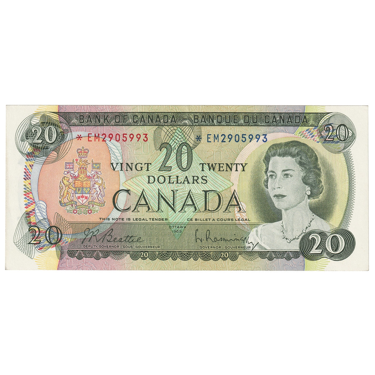 BC-50aA 1969 Canada $20 Beattie-Rasminsky, *EM, EF