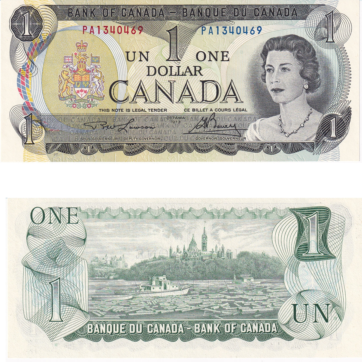 BC-46a 1973 Canada $1 Lawson-Bouey, PA, Choice Uncirculated (CUNC63)