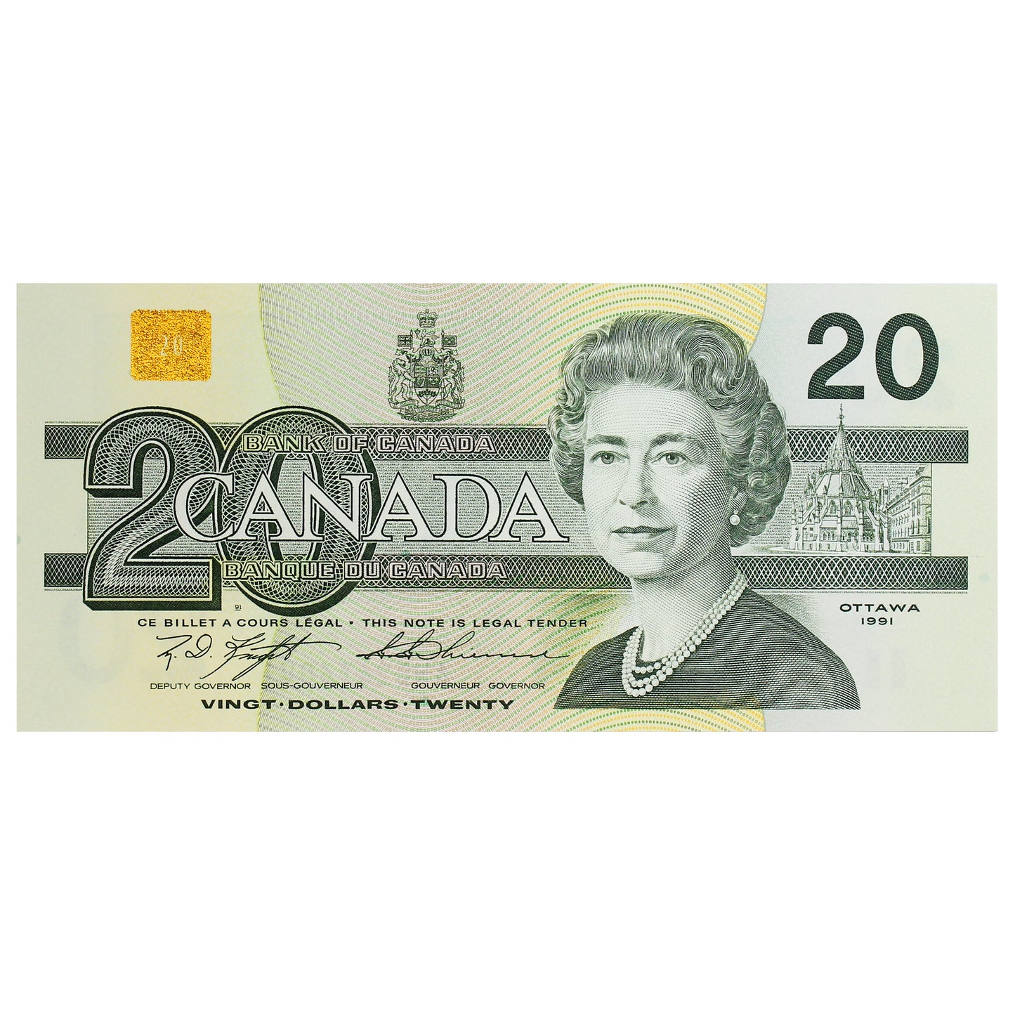 BC-58c 1991 Canada $20 Knight-Thiessen, AWD, CUNC