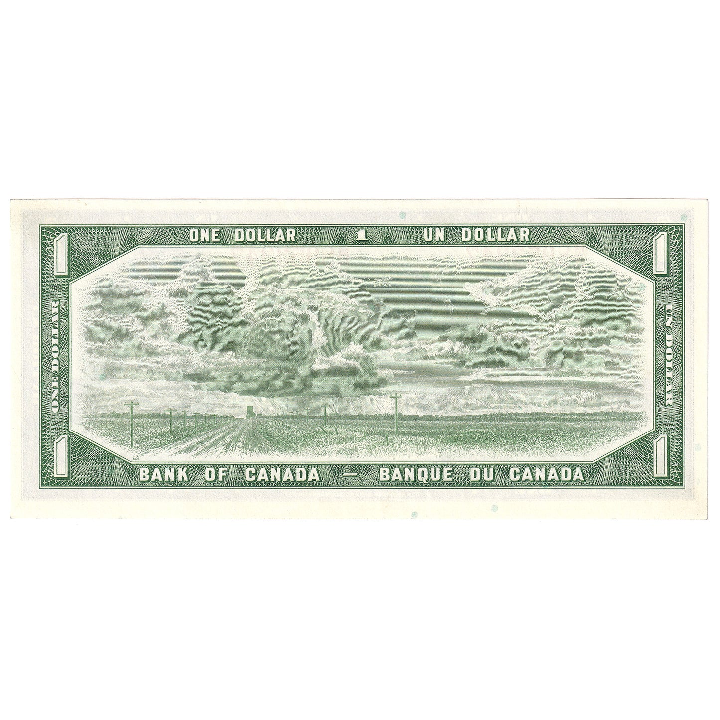 BC-37b-i 1954 Canada $1 Beattie-Rasminsky, B/P, AU-UNC (AU55)