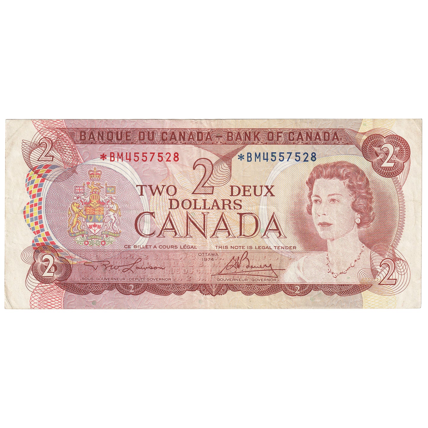 BC-47aA 1974 Canada $2 Lawson-Bouey, *BM, Circ