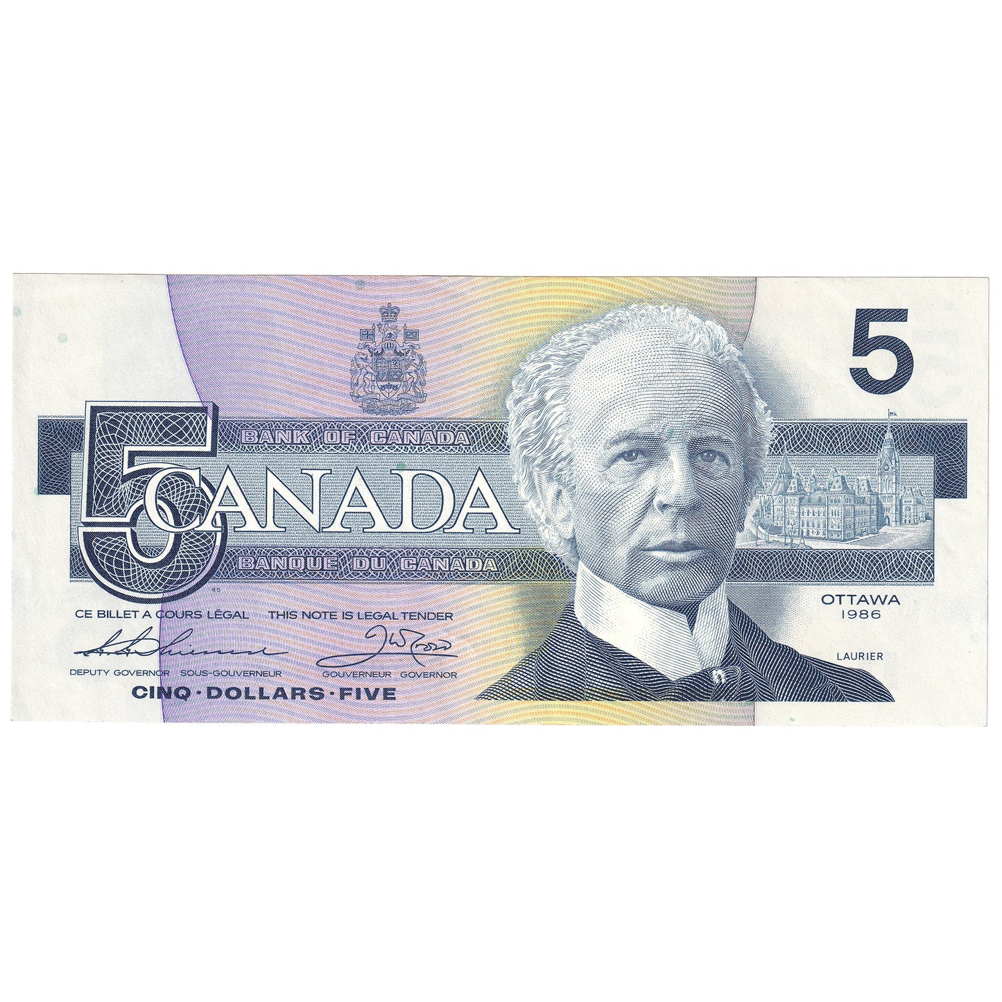 BC-56b 1986 Canada $5 Thiessen-Crow, FOY, AU