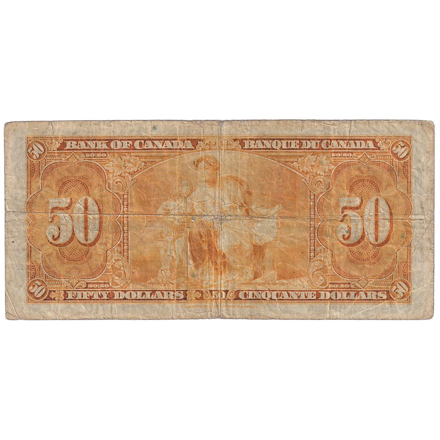 BC-26b 1937 Canada $50 Gordon-Towers, B/H, Very Good (VG8)