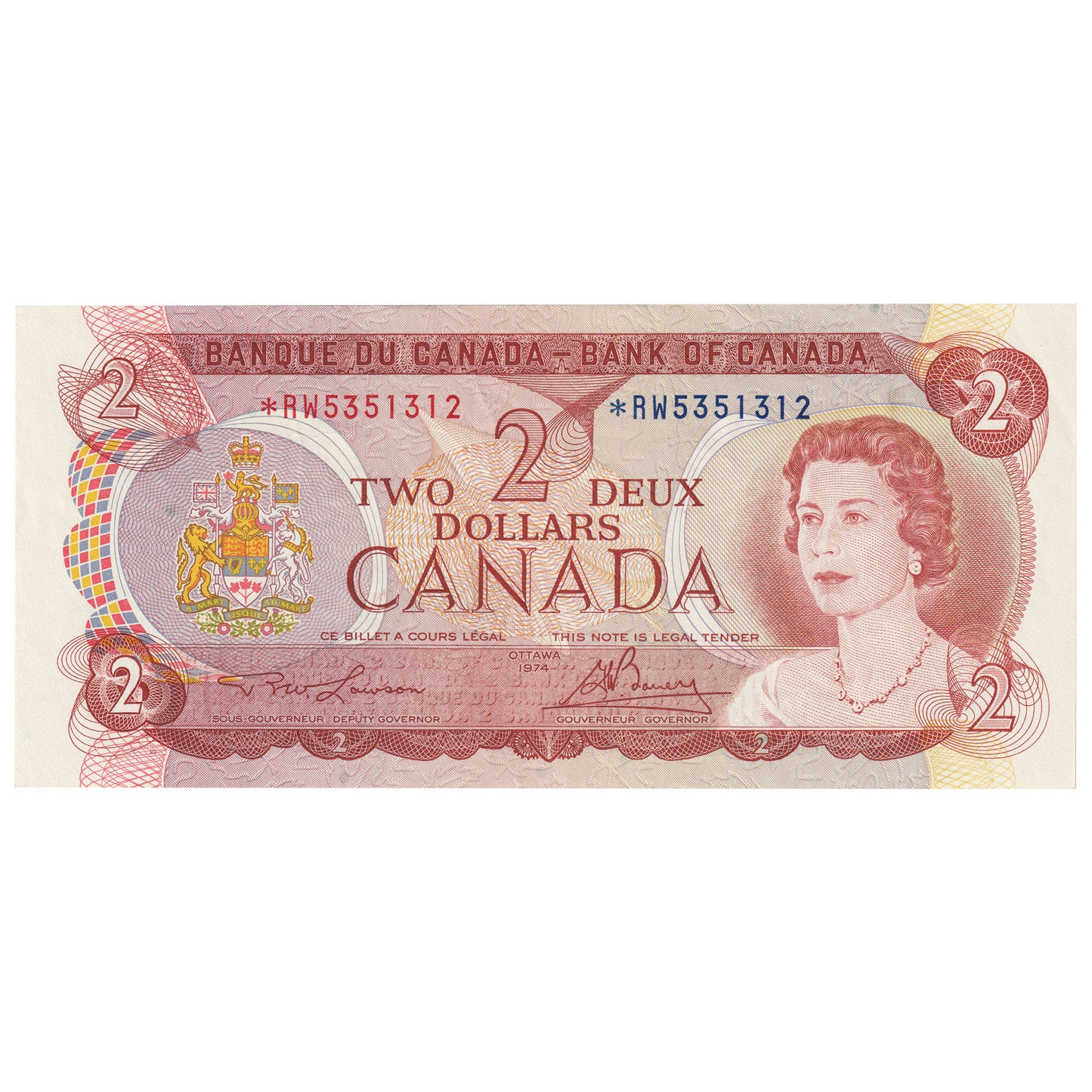 BC-47aA 1974 Canada $2 Lawson-Bouey, *RW, AU