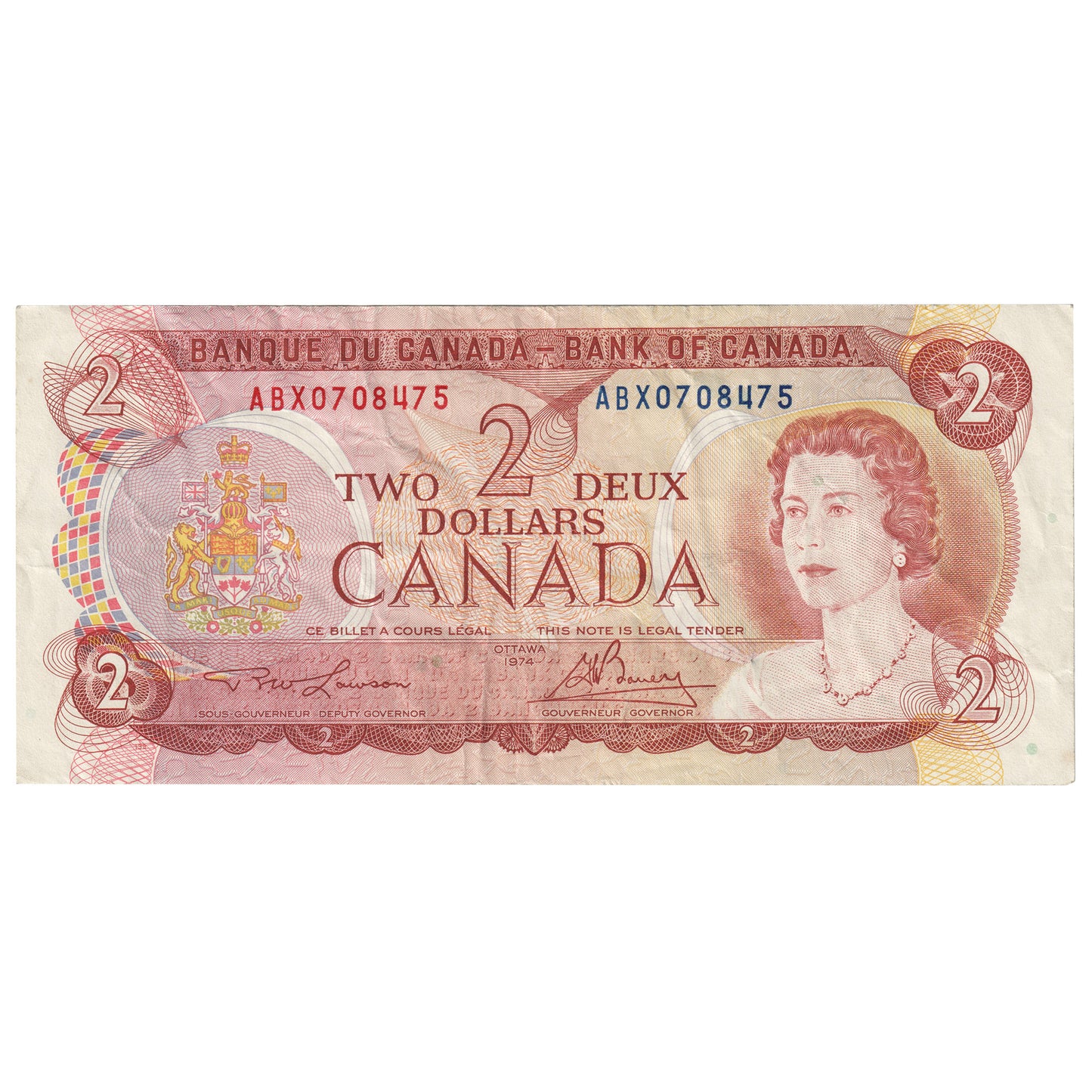 BC-47aA-i 1974 Canada $2 Lawson-Bouey, ABX, VF