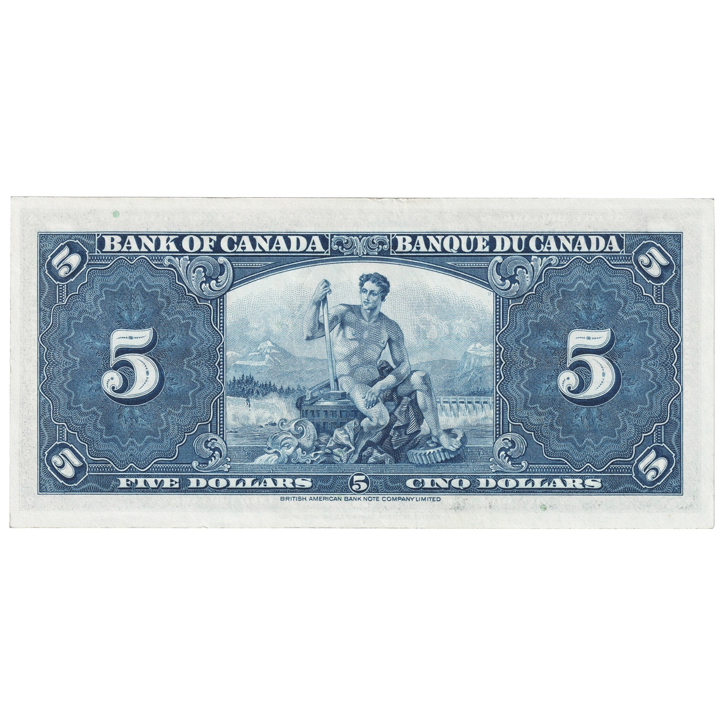BC-23c 1937 Canada $5 Coyne-Towers, H/S, AU-UNC