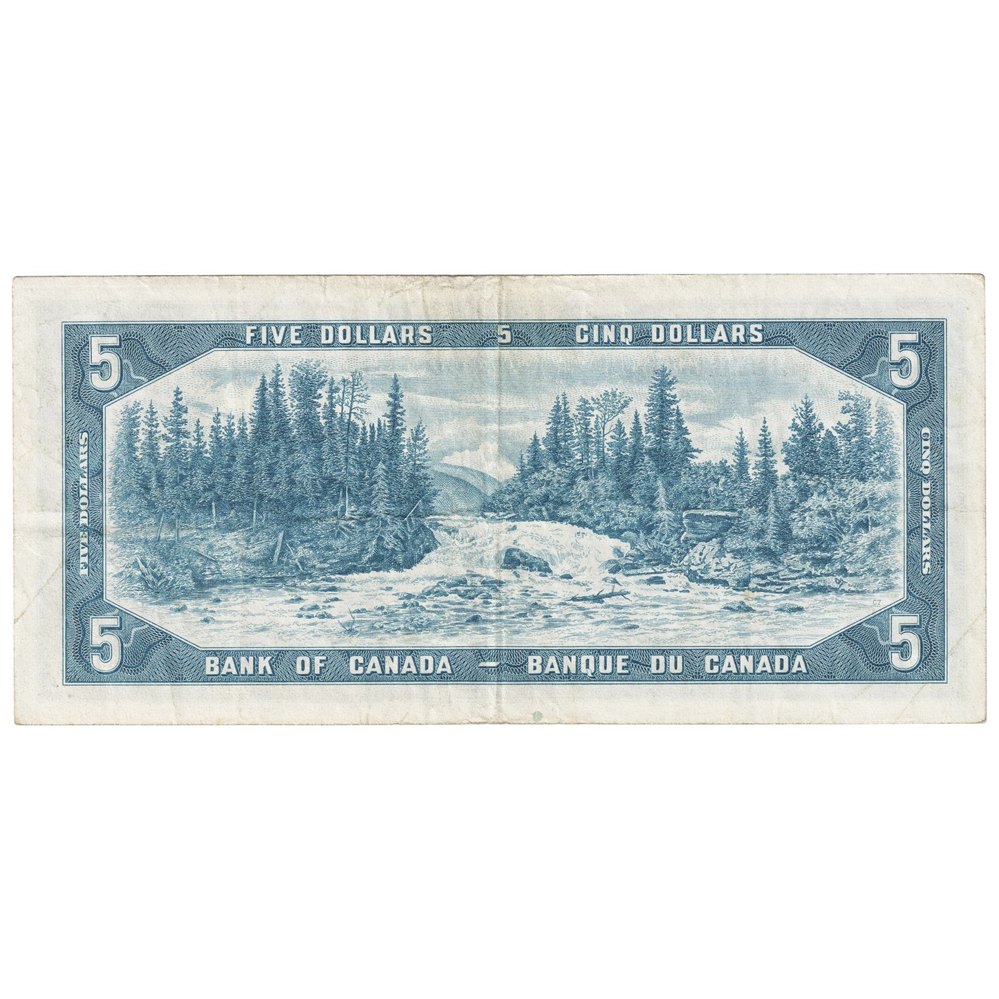 BC-39a-i 1954 Canada $5 Beattie-Coyne, X/C, F-VF (F15)