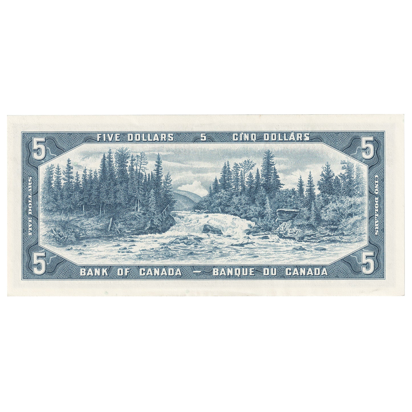BC-39b 1954 Canada $5 Beattie-Rasminsky, U/S, AU