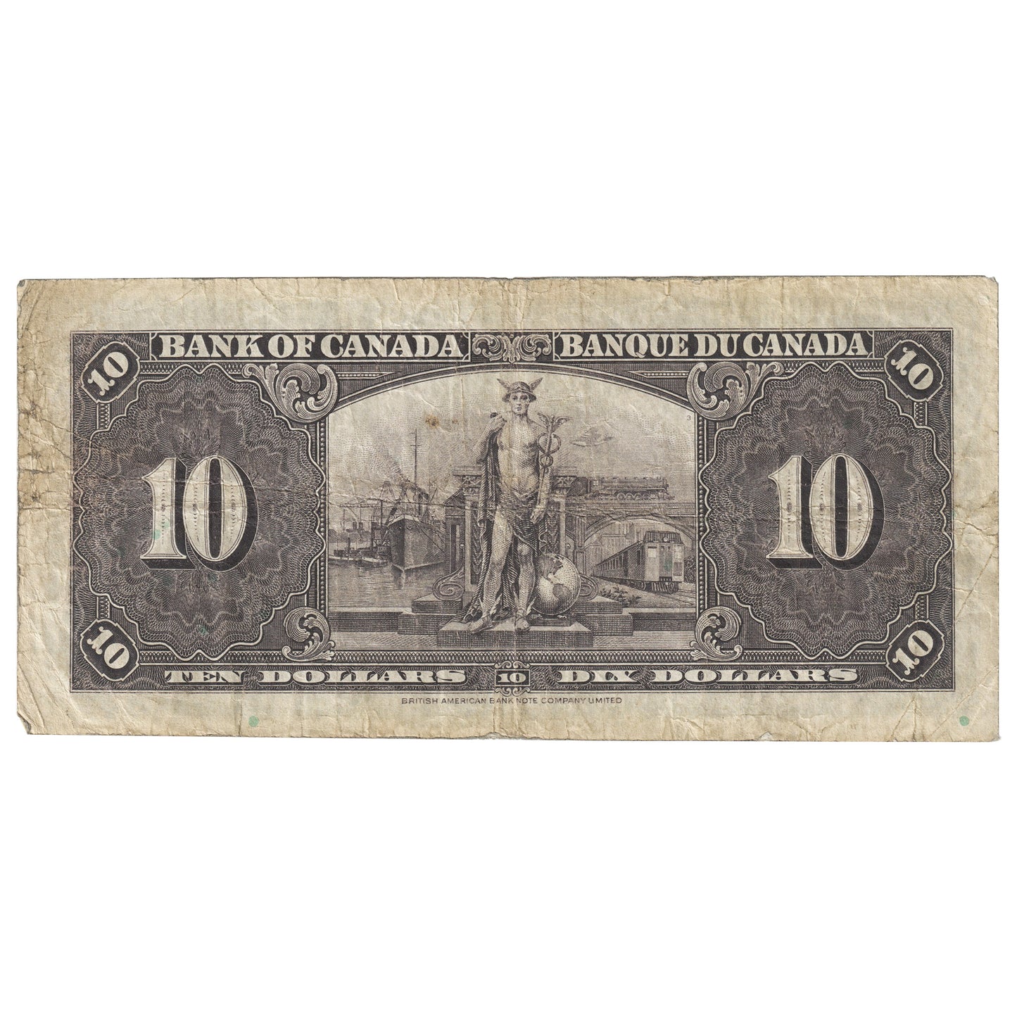 BC-24b 1937 Canada $10 Gordon-Towers, N/D, VG-F