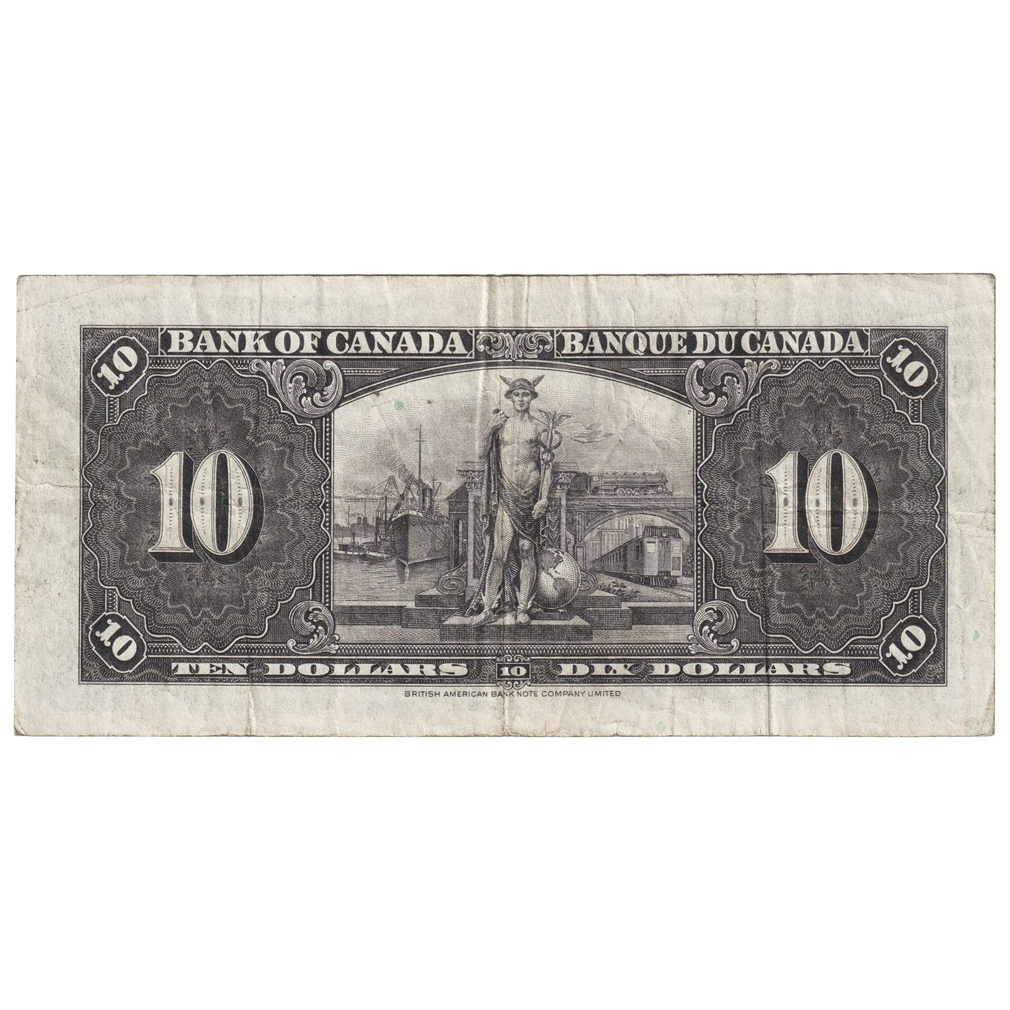 BC-24b 1937 Canada $10 Gordon-Towers, S/D, F-VF (F15)