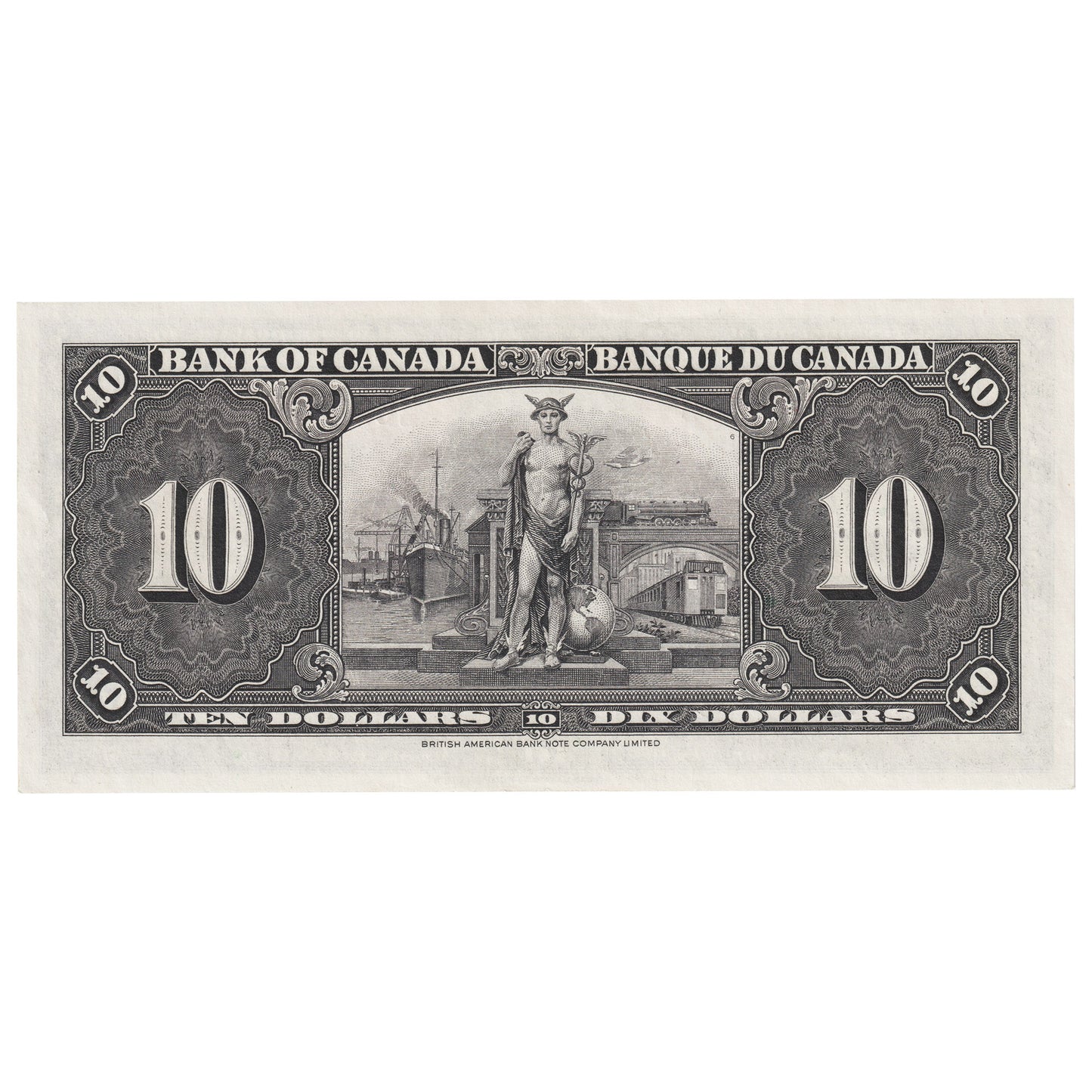 BC-24b 1937 Canada $10 Gordon-Towers, U/D, AU-UNC (AU55)