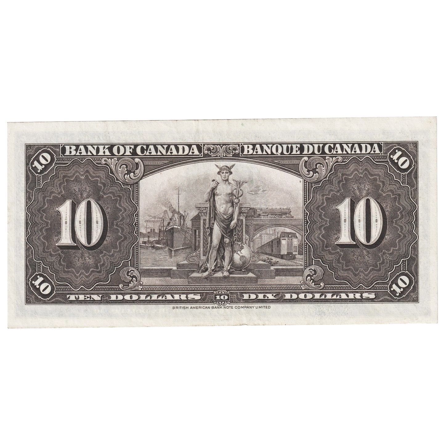 BC-24c 1937 Canada $10 Coyne-Towers, D/T, AU-UNC