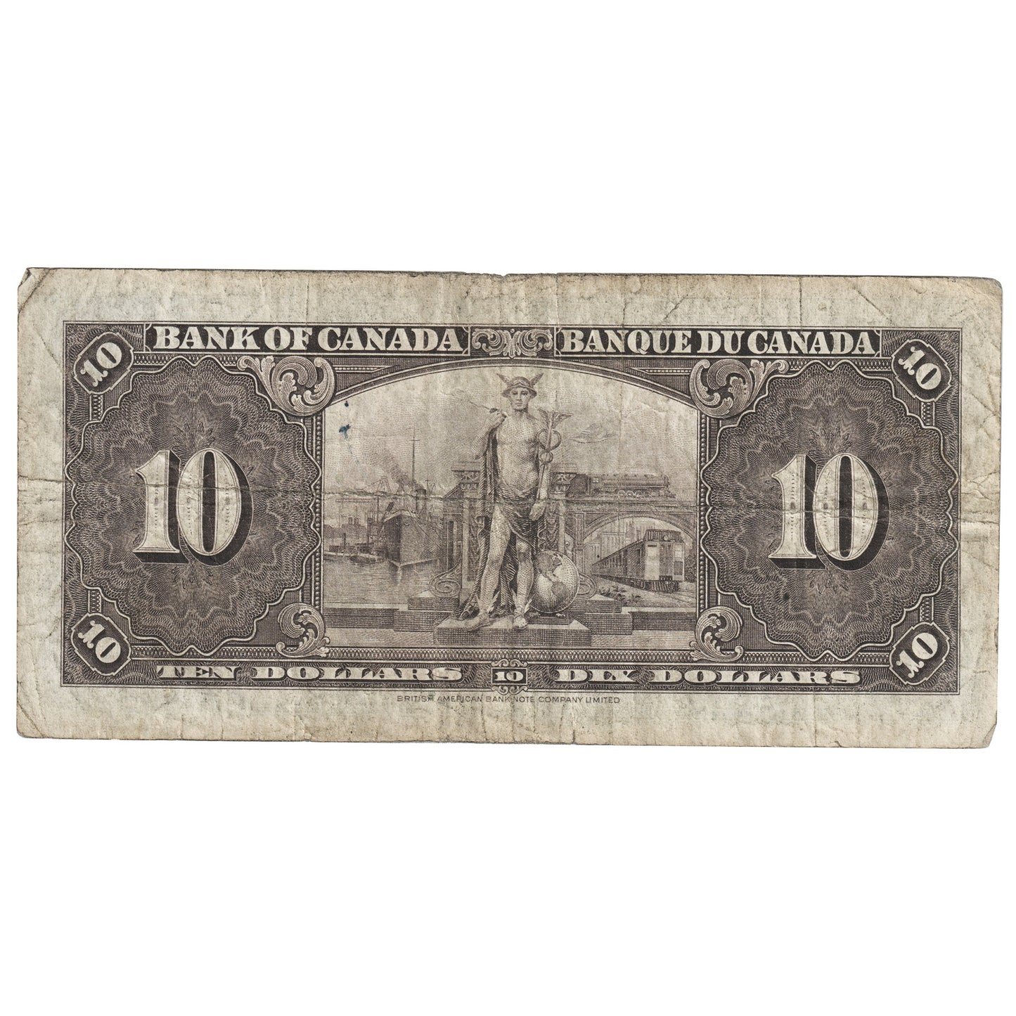 BC-24c 1937 Canada $10 Coyne-Towers, E/T, VG-F