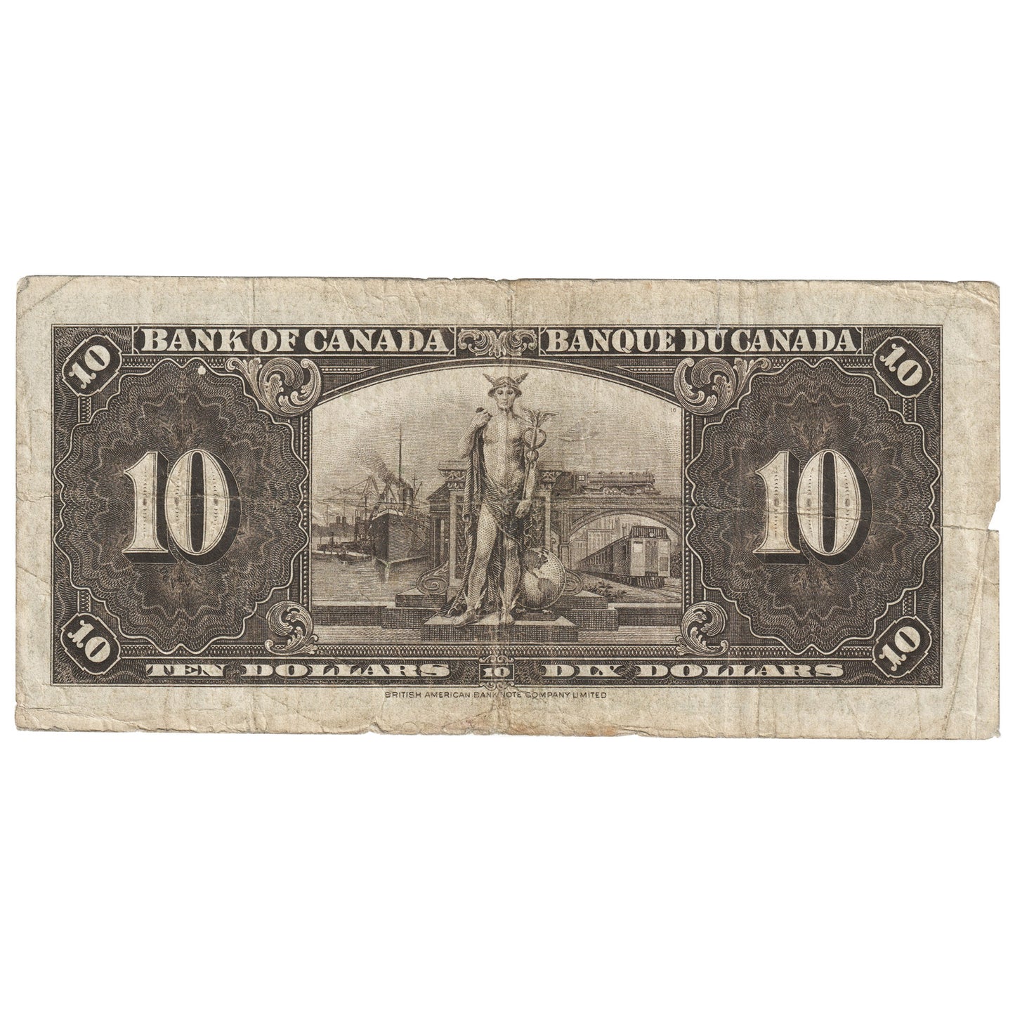 BC-24c 1937 Canada $10 Coyne-Towers, M/T, Circulated