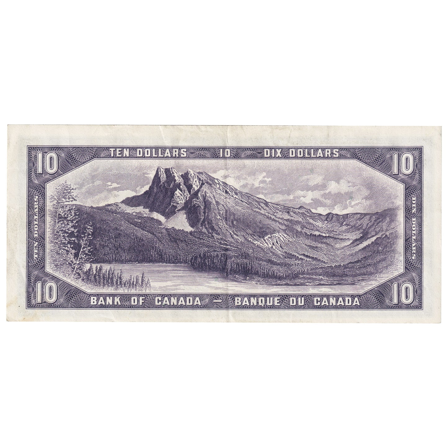 BC-32b 1954 Canada $10 Beattie-Coyne, Devil's Face, E/D, EF