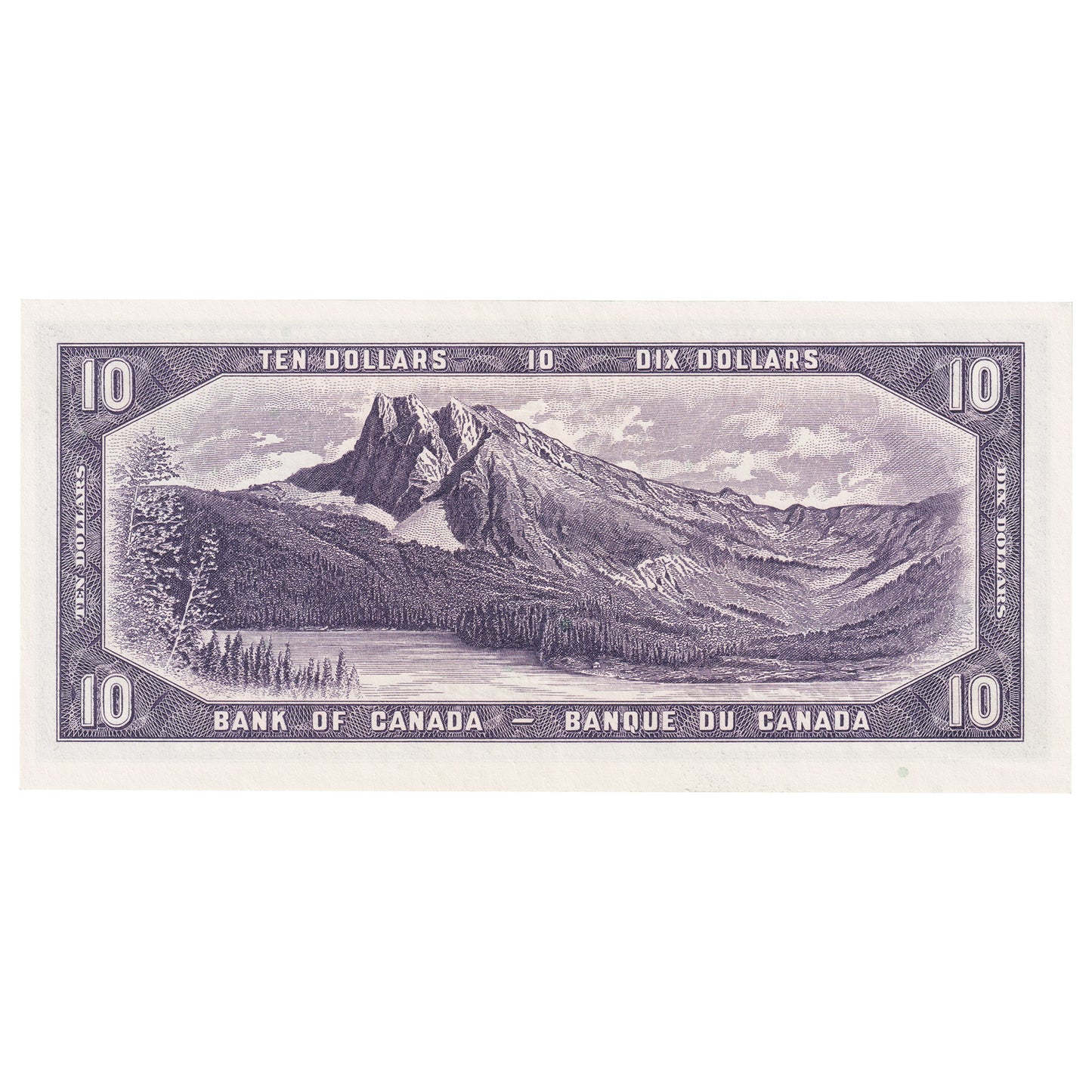 BC-32b 1954 Canada $10 Beattie-Coyne, Devil's Face, J/D, Almost Uncirculated (AU50)