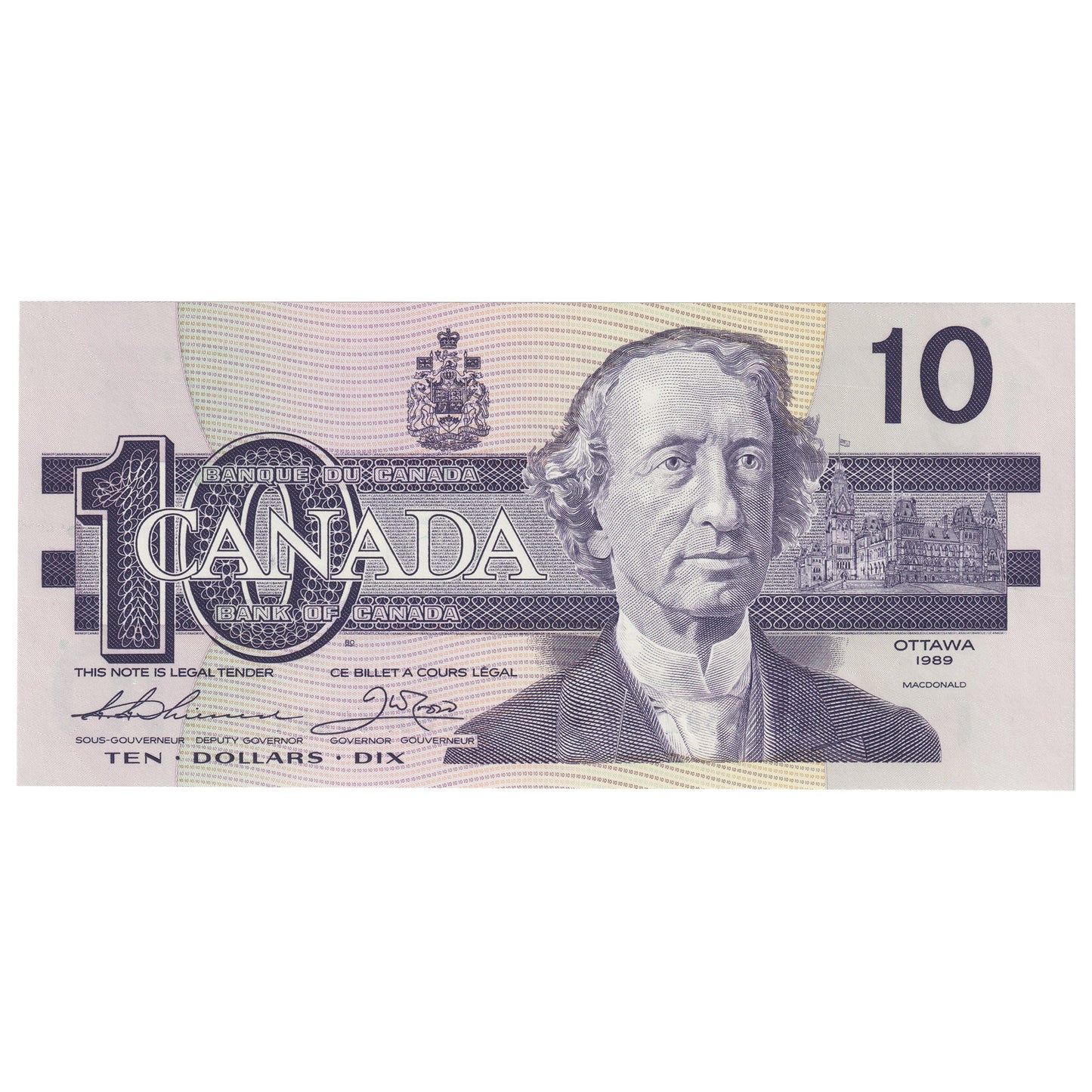 BC-57a 1989 Canada $10 Thiessen-Crow, ADB, UNC