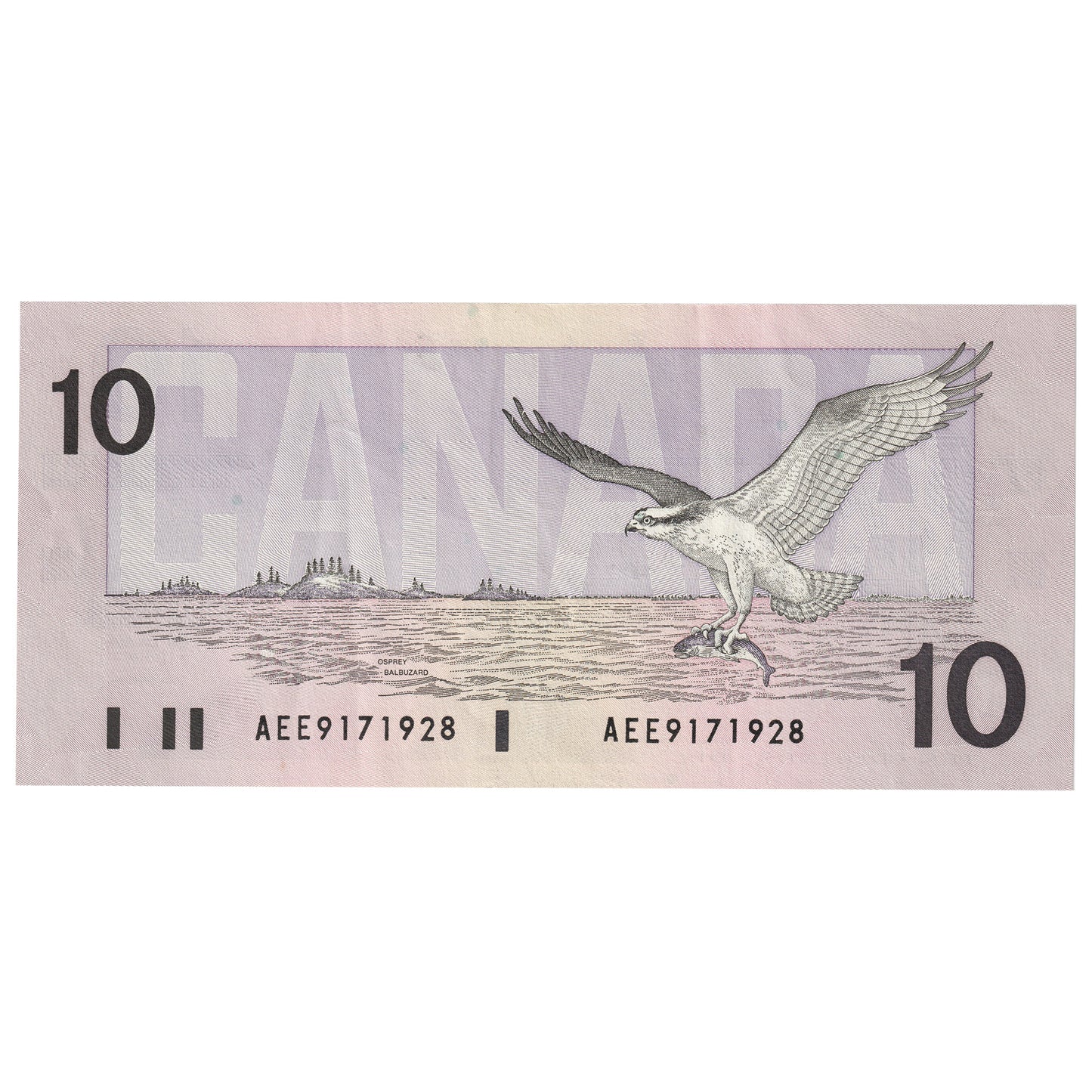 BC-57a 1989 Canada $10 Thiessen-Crow, AEE, AU
