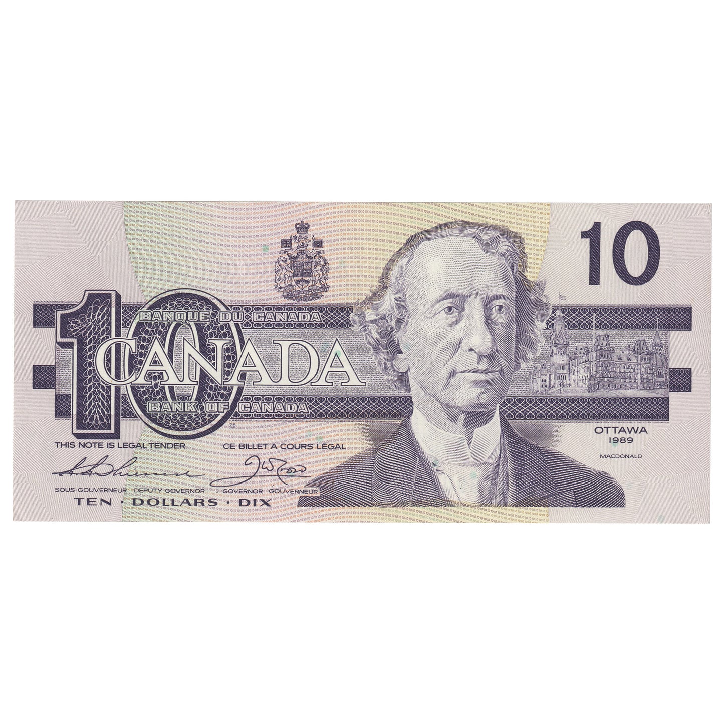 BC-57a 1989 Canada $10 Thiessen-Crow, AEP, AU