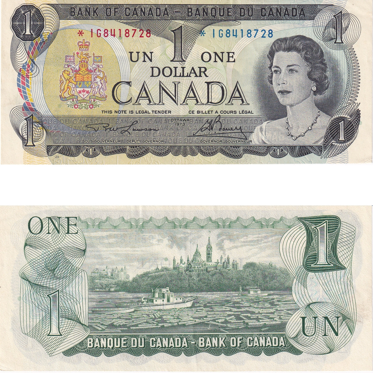 BC-46aA 1973 Canada $1 Lawson-Bouey, *IG, EF-AU (EF45)