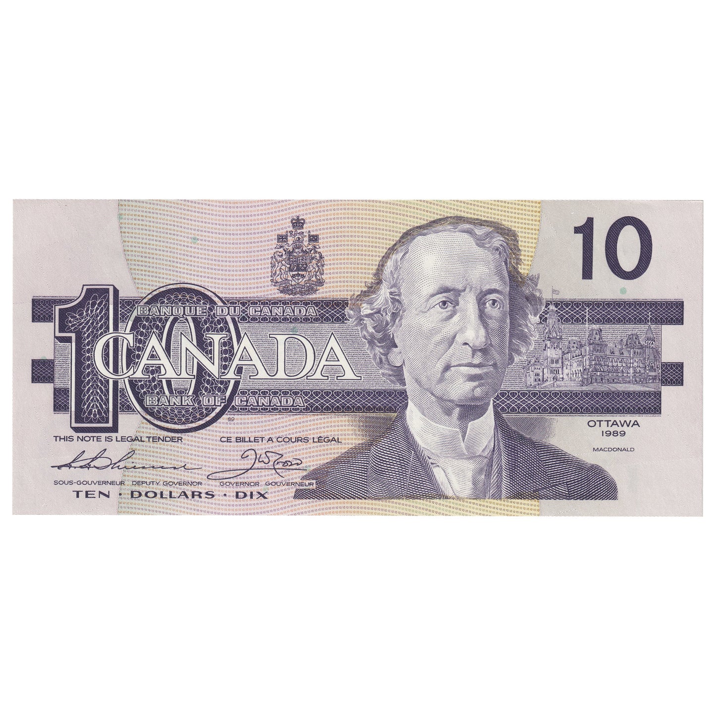 BC-57a 1989 Canada $10 Thiessen-Crow, AEW, CUNC