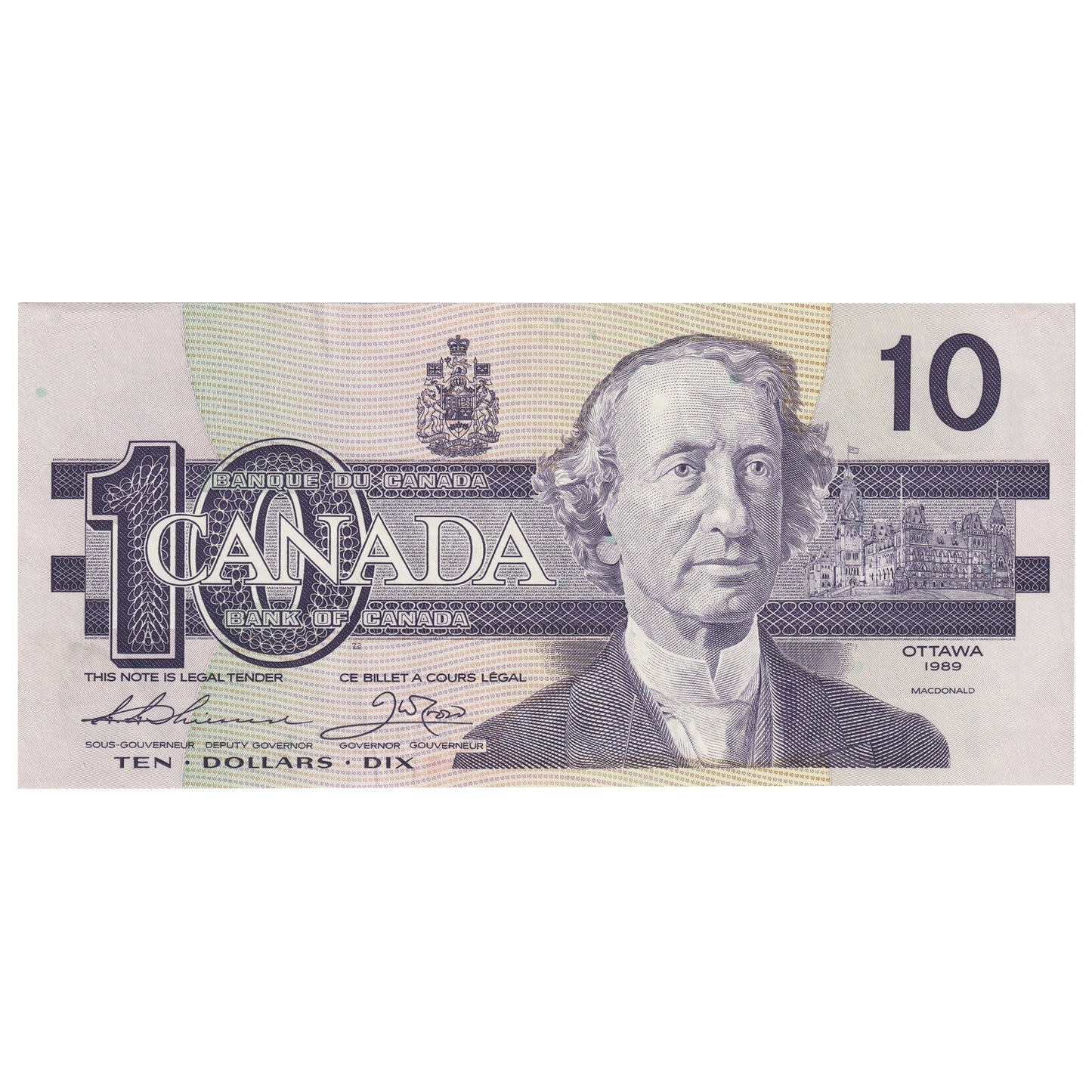 BC-57a 1989 Canada $10 Thiessen-Crow, AEW, AU