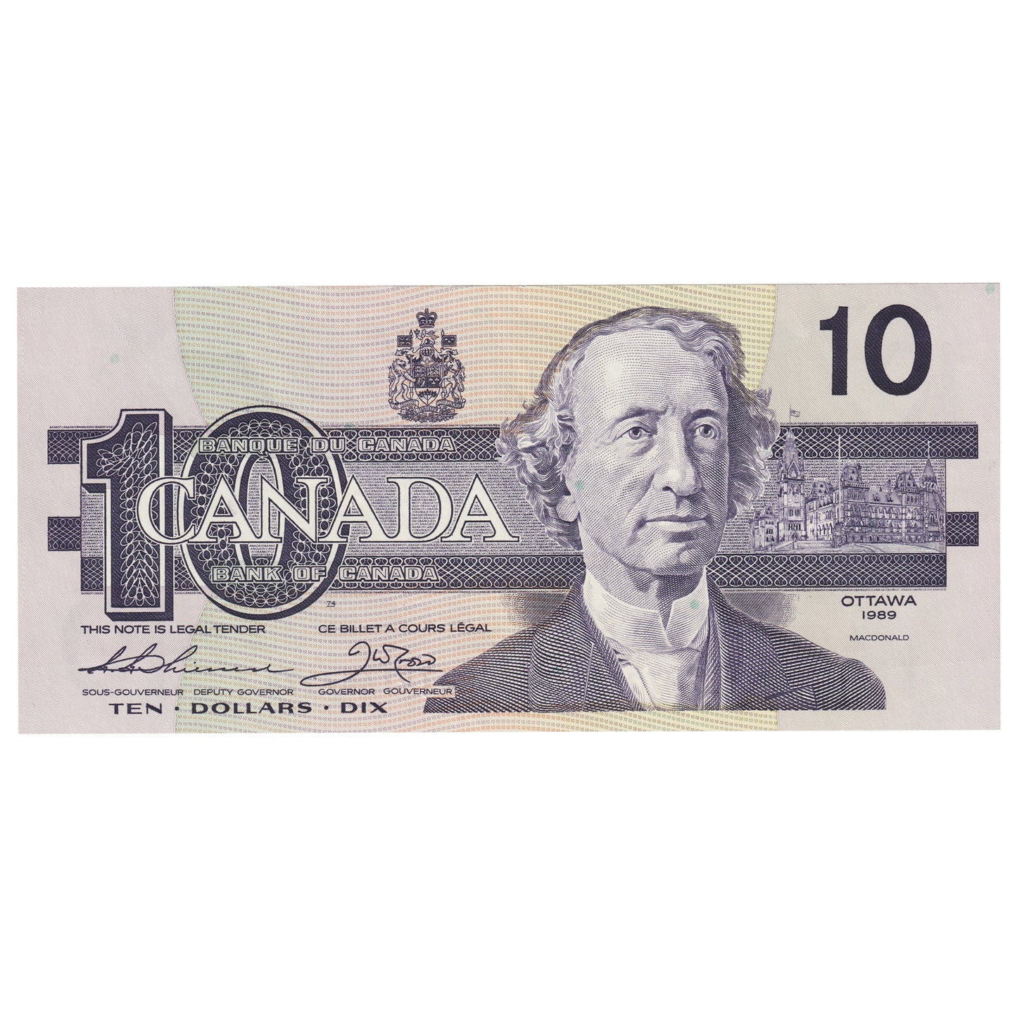 BC-57a 1989 Canada $10 Thiessen-Crow, ATV, AU-UNC
