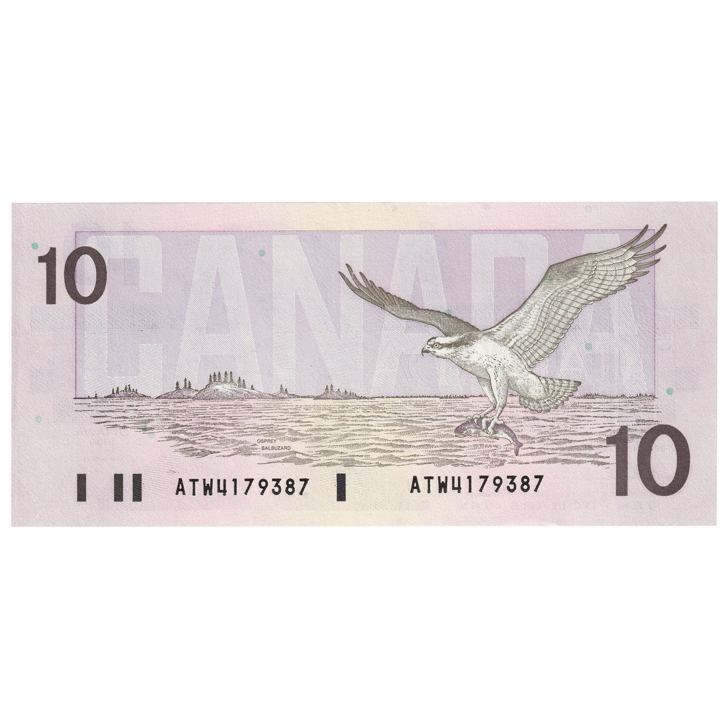 BC-57a 1989 Canada $10 Thiessen-Crow, ATW, AU-UNC