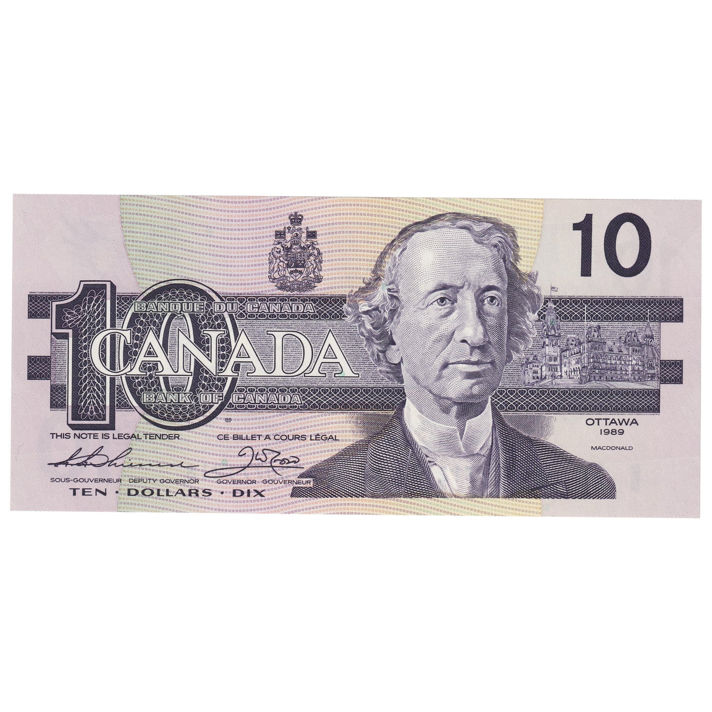 BC-57a 1989 Canada $10 Thiessen-Crow, BDH, CUNC