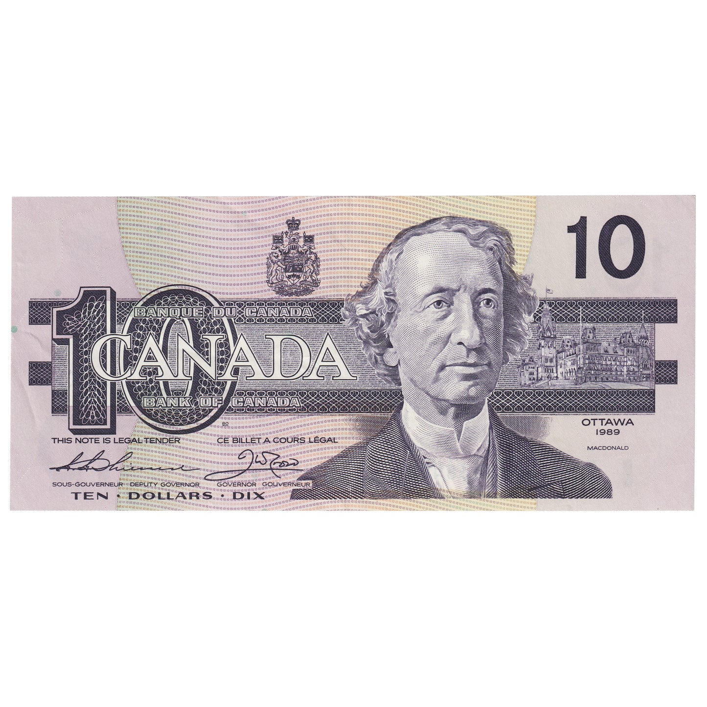 Bc-57a 1989 Canada $10 Thiessen-Crow, BDH, Extra Fine (EF40)