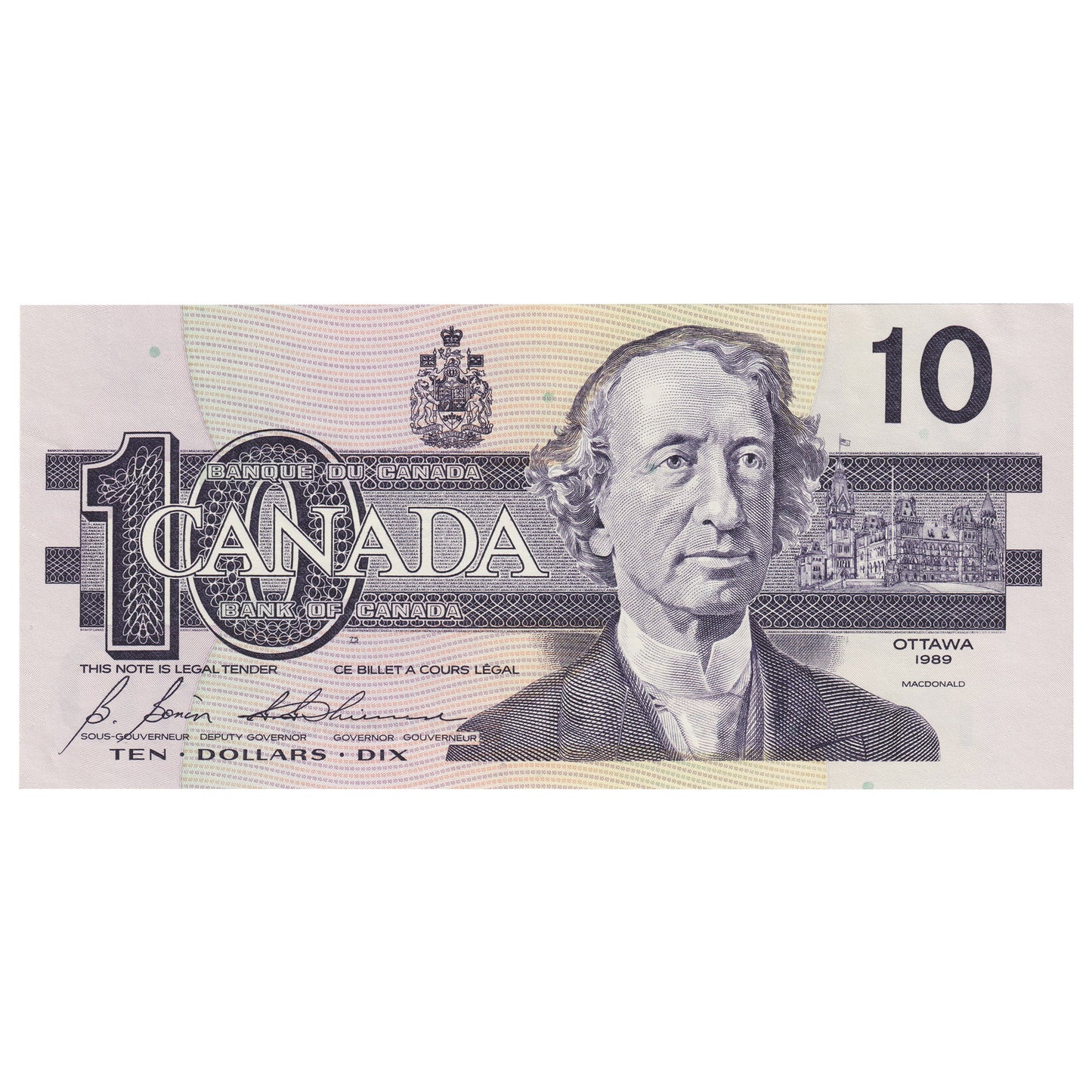 BC-57b 1989 Canada $10 Bonin-Thiessen, BDY, Uncirculated (MS60)
