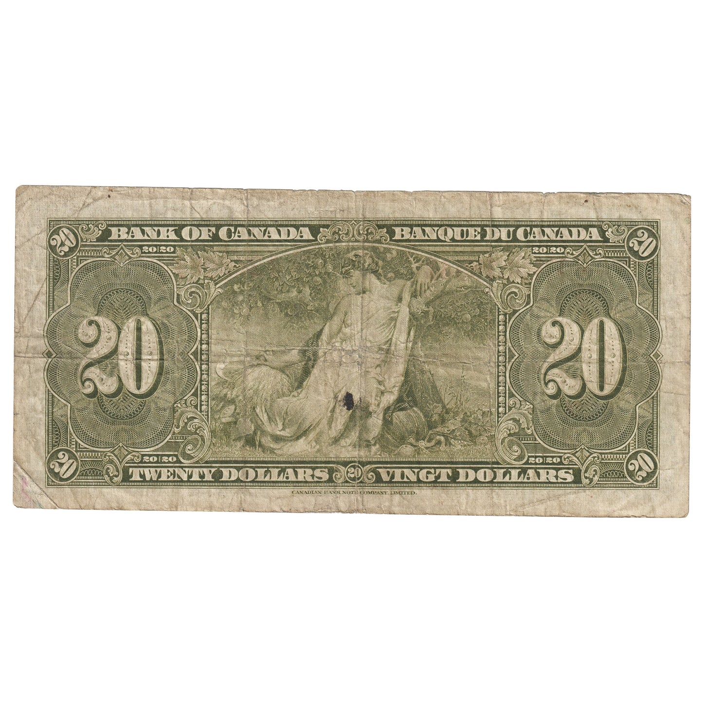 BC-25b 1937 Canada $20 Gordon-Towers, E/E, VG-F (VG10)