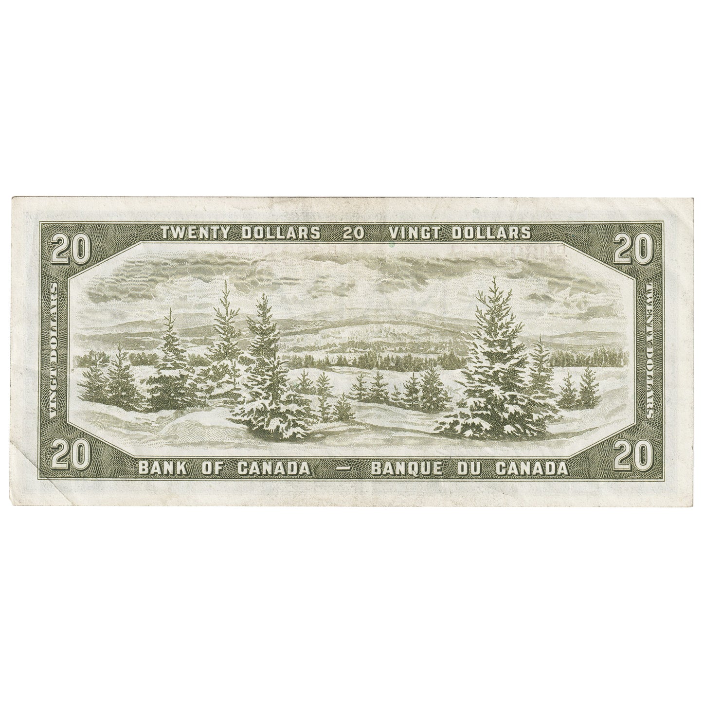 BC-33b 1954 Canada $20 Beattie-Coyne, Devil's Face, B/E, Extra Fine (EF40)