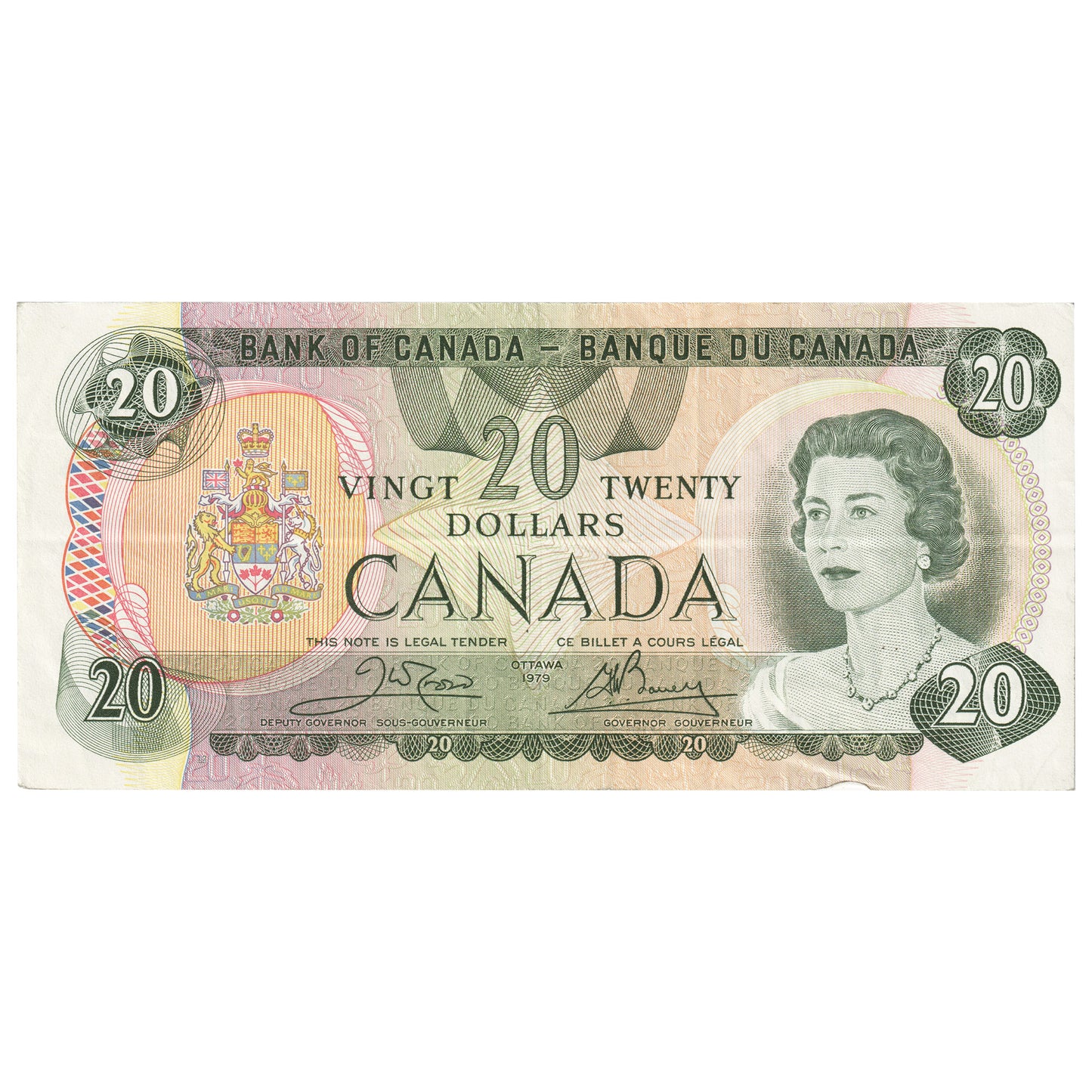 BC-54bA 1979 Canada $20 Crow-Bouey, 510, Steel Engraved, VF-EF