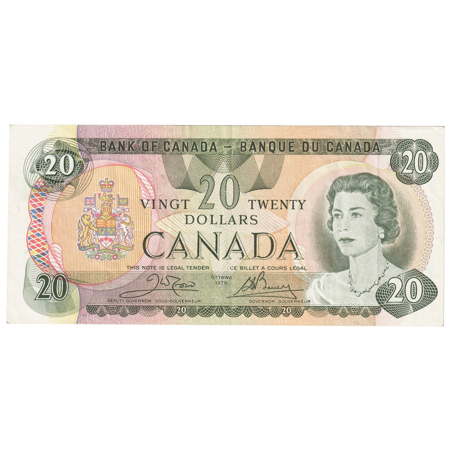 BC-54bA-i 1979 Canada $20 Crow-Bouey, 516, Steel Engraved, VF-EF (VF30)