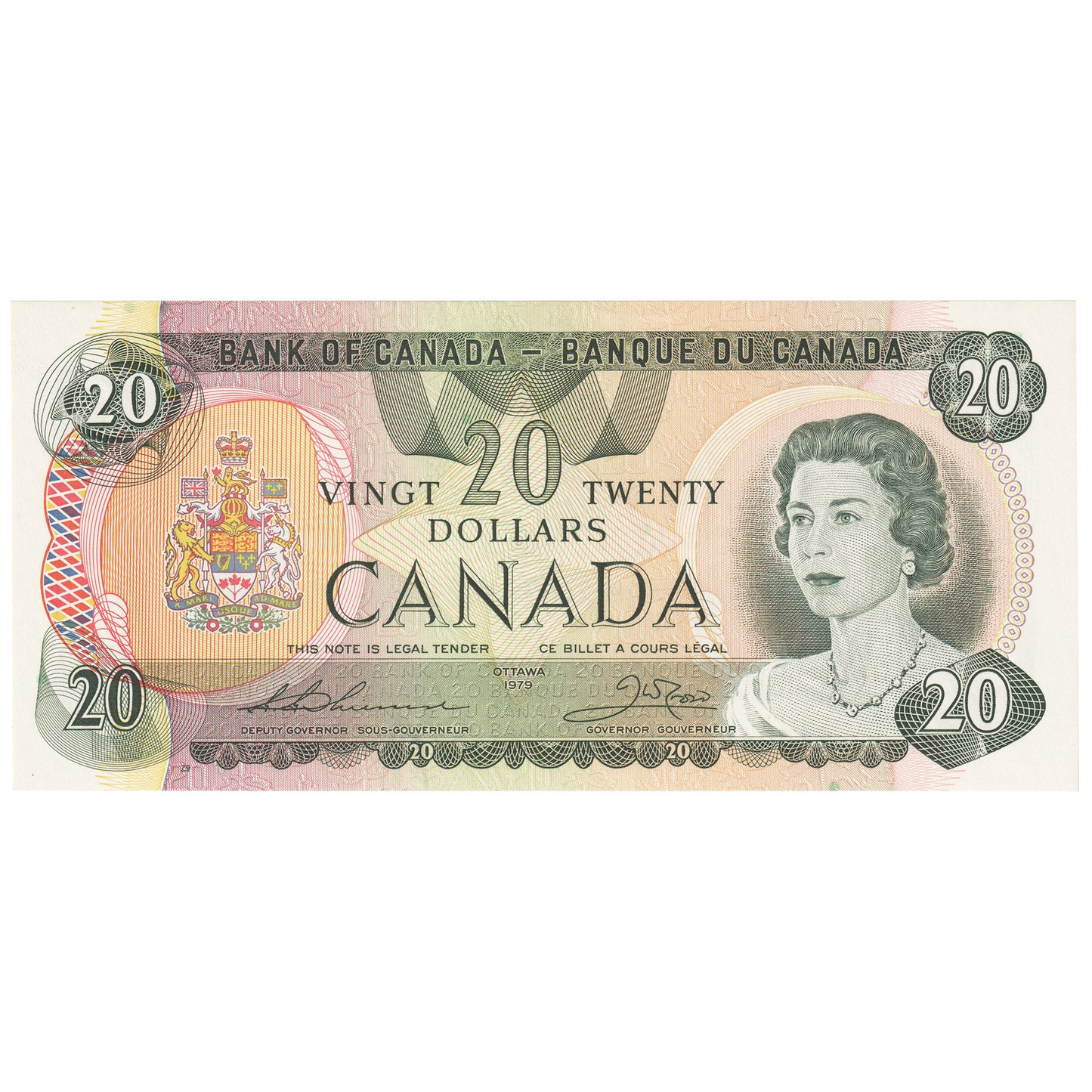 BC-54cA-i 1979 Canada $20 Thiessen-Crow, 516, AU-UNC (AU55)
