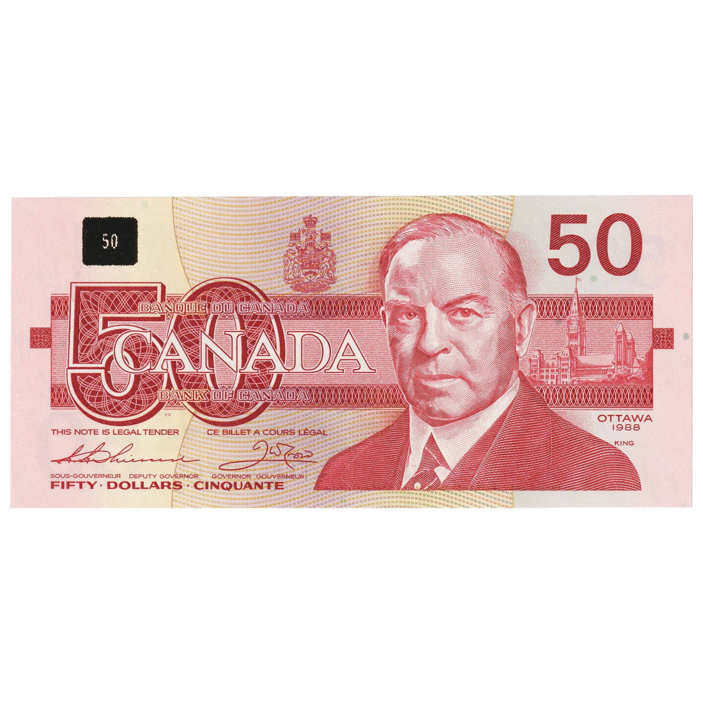 BC-59a 1988 Canada $50 Thiessen-Crow, FHH, CUNC