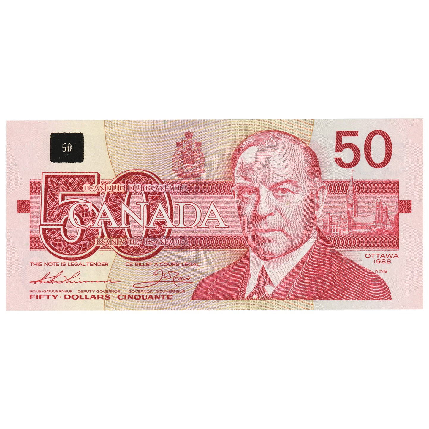 BC-59a 1988 Canada $50 Thiessen-Crow, FHJ, AU-UNC