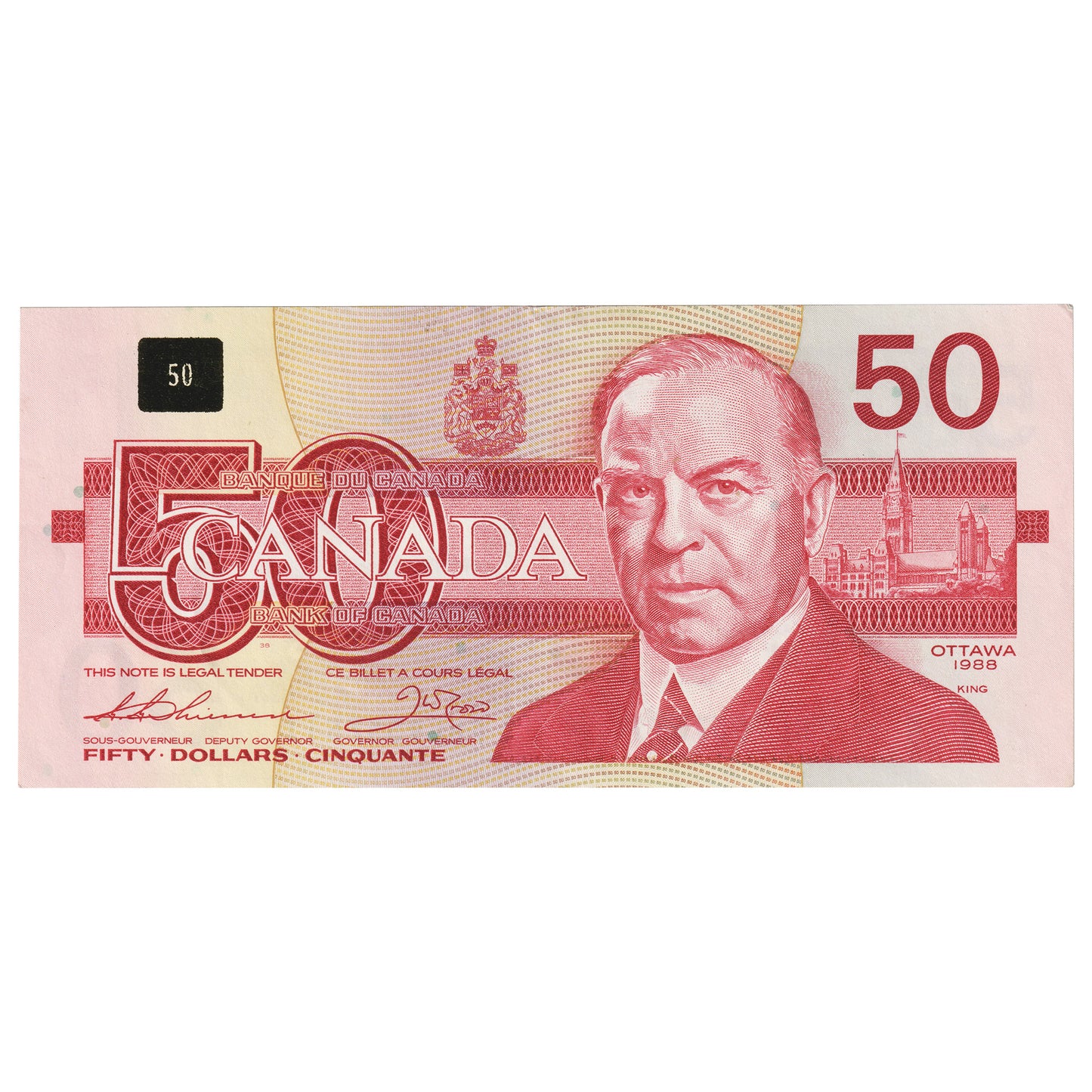BC-59a 1988 Canada $50 Thiessen-Crow, FHL, EF-AU (EF45)