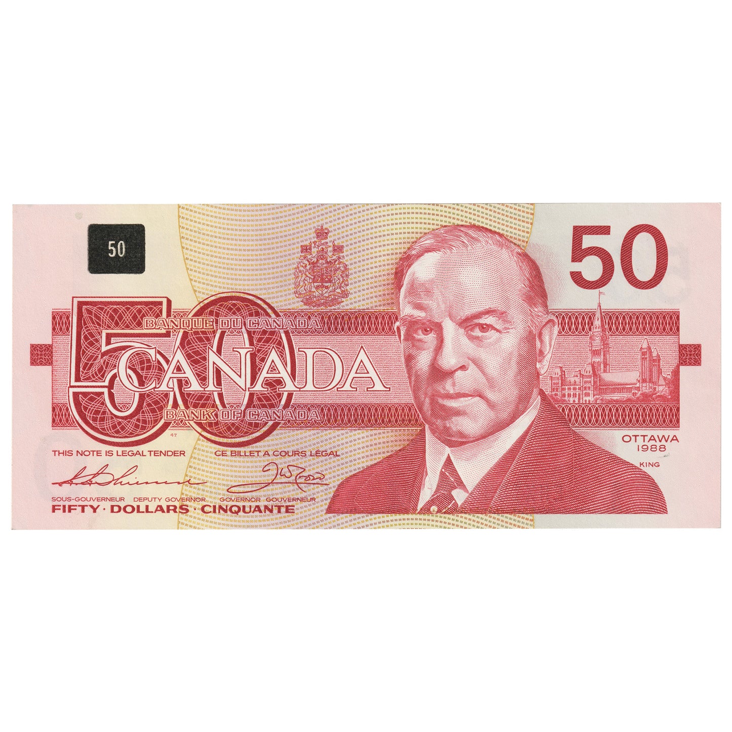 BC-59aA 1988 Canada $50 Thiessen-Crow, EHX Below 1.7M, UNC