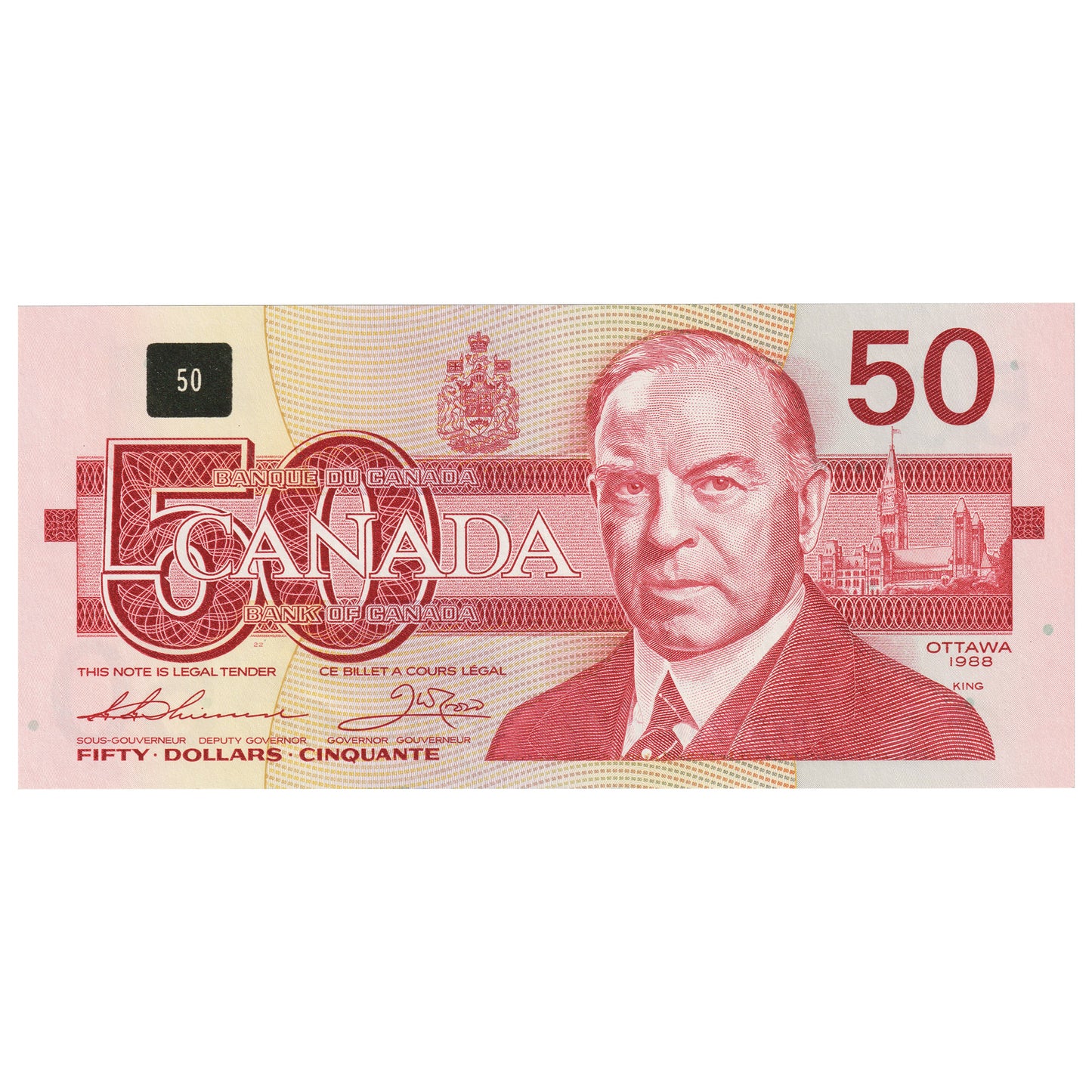 BC-59aA 1988 Canada $50 Thiessen-Crow, EHX Above 2.1M, AU-UNC